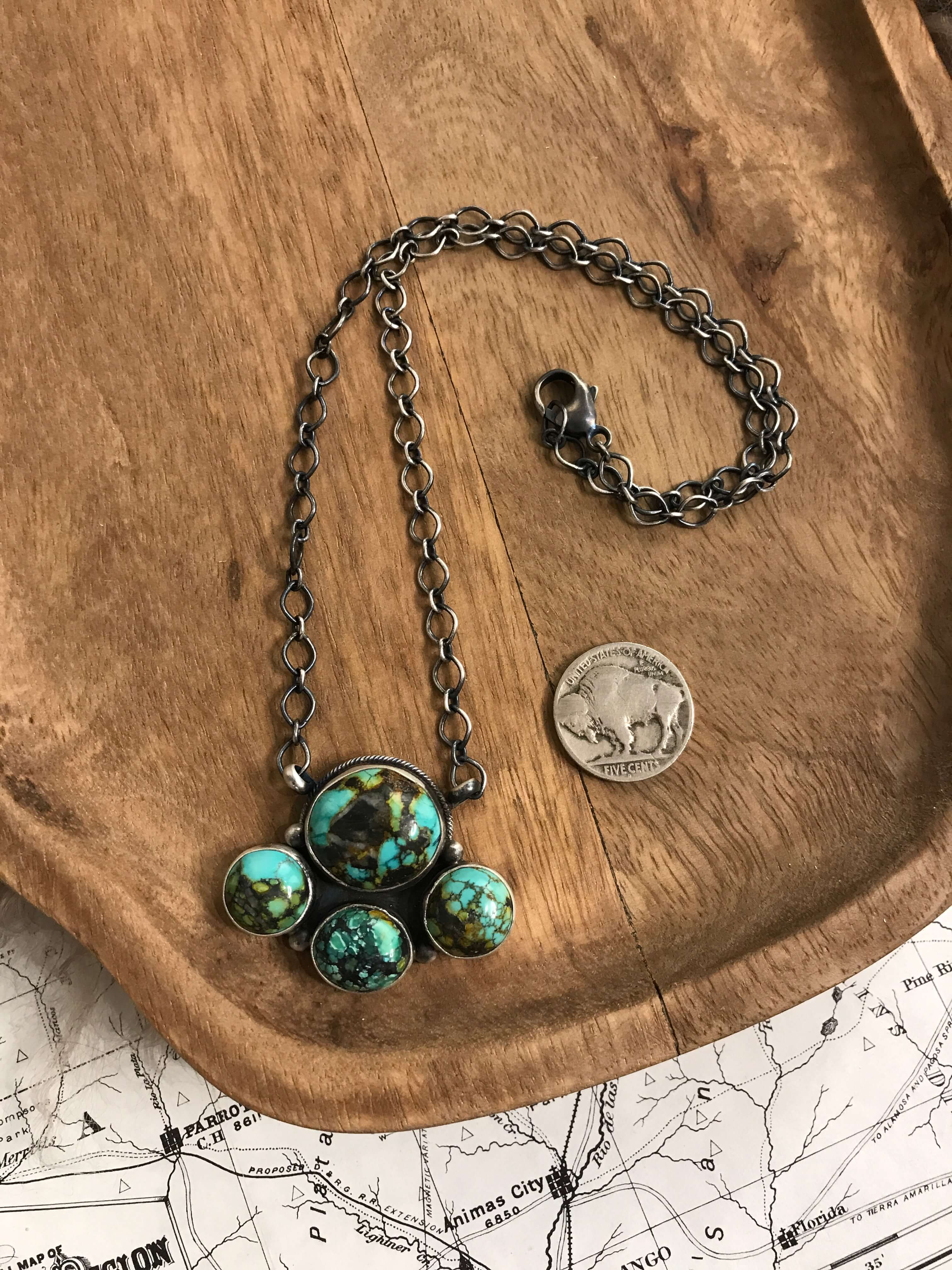 The Loretto Necklace, 4-Necklaces-Calli Co., Turquoise and Silver Jewelry, Native American Handmade, Zuni Tribe, Navajo Tribe, Brock Texas
