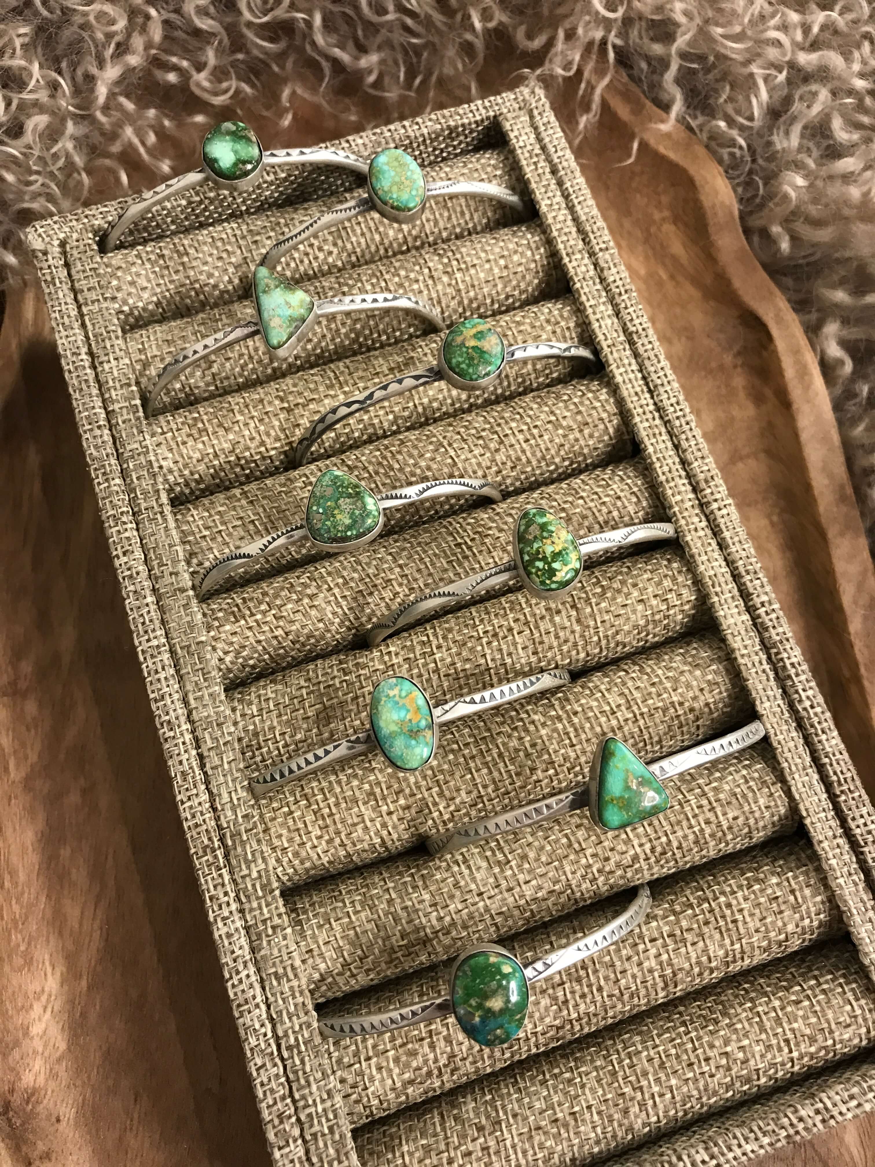 The Cambria Cuffs-Bracelets & Cuffs-Calli Co., Turquoise and Silver Jewelry, Native American Handmade, Zuni Tribe, Navajo Tribe, Brock Texas