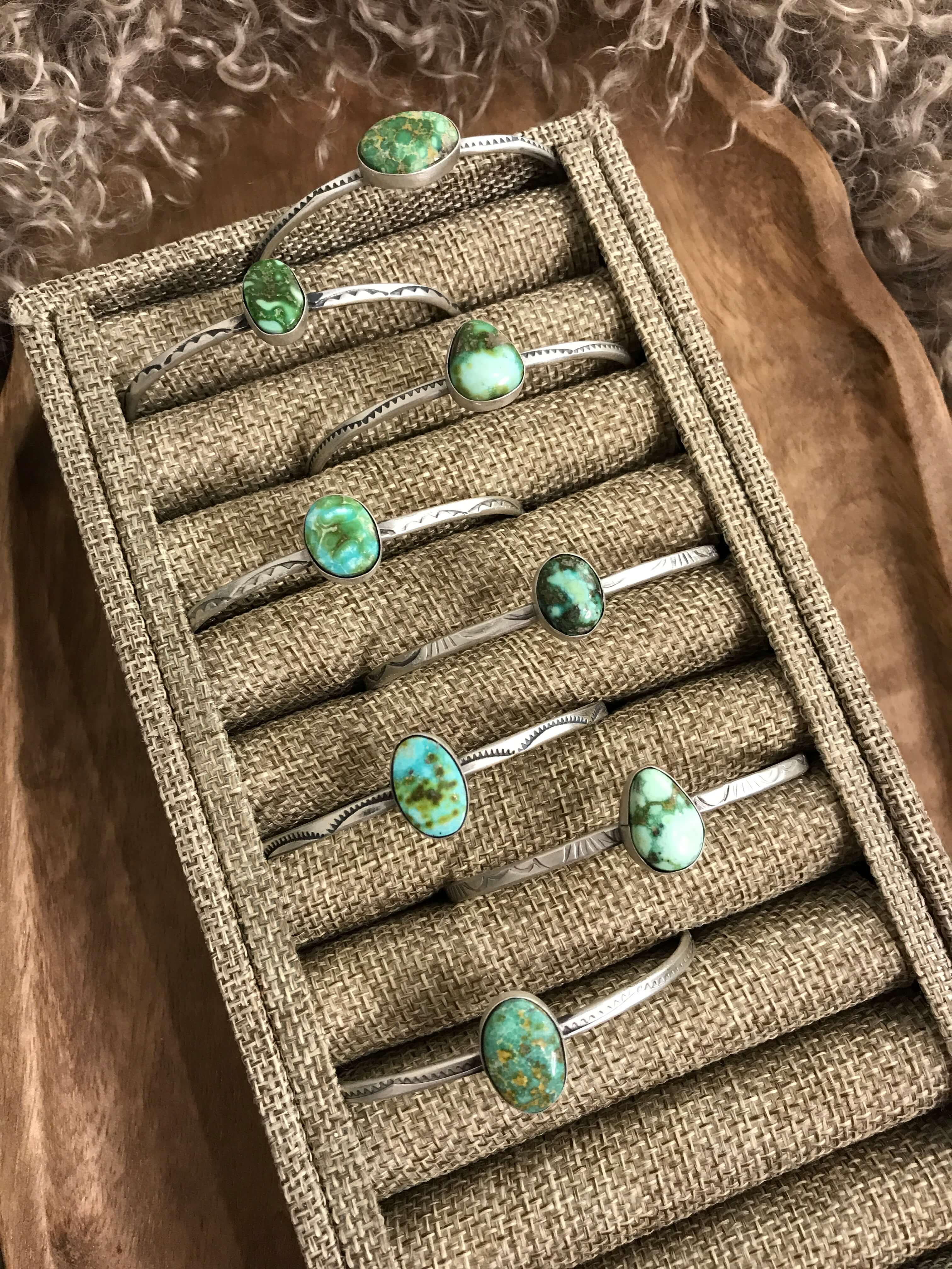 The Cambria Cuffs-Bracelets & Cuffs-Calli Co., Turquoise and Silver Jewelry, Native American Handmade, Zuni Tribe, Navajo Tribe, Brock Texas