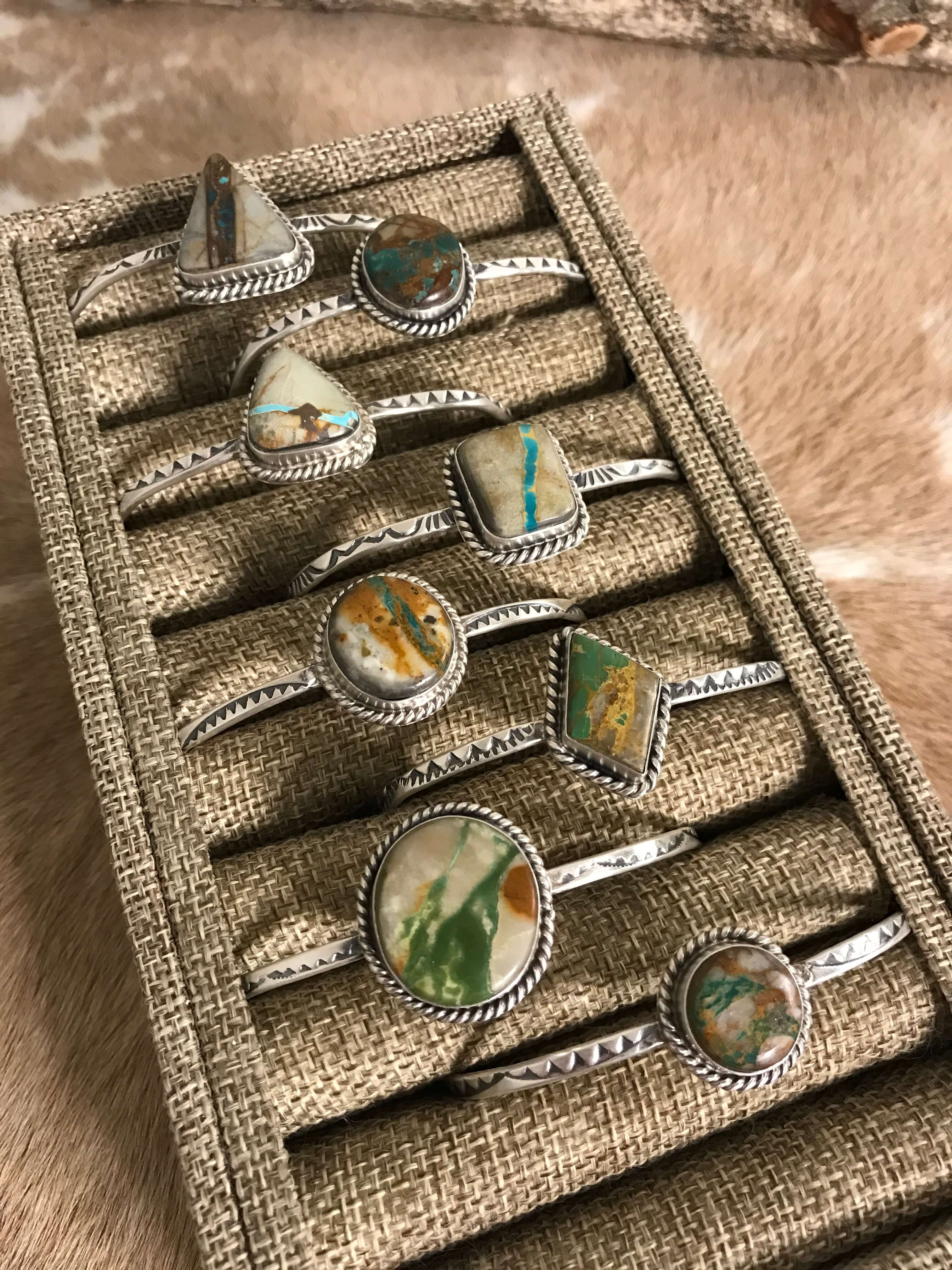 The Natchez Cuffs-Bracelets & Cuffs-Calli Co., Turquoise and Silver Jewelry, Native American Handmade, Zuni Tribe, Navajo Tribe, Brock Texas