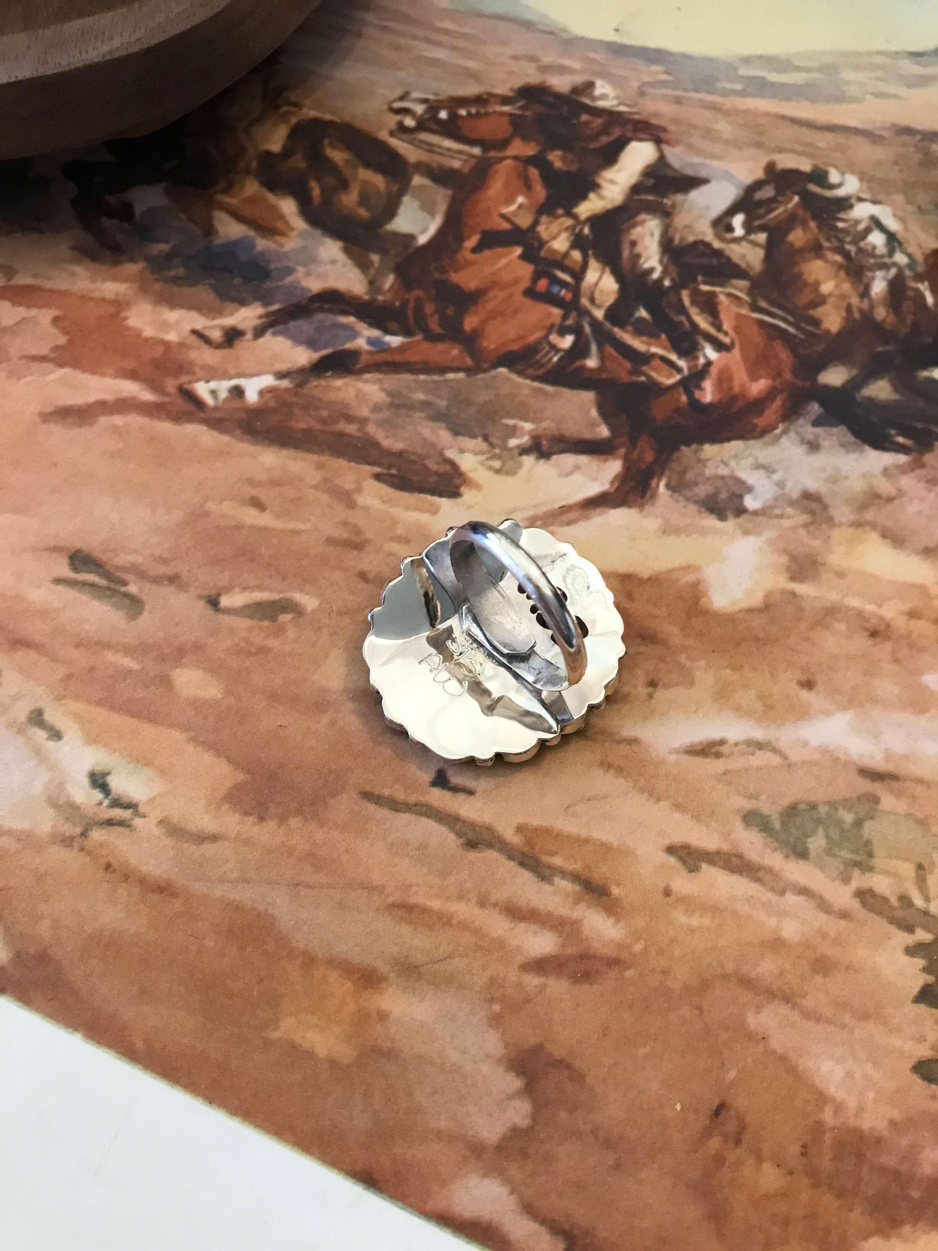 The Willis Adjustable Turquoise Cluster Rings-Rings-Calli Co., Turquoise and Silver Jewelry, Native American Handmade, Zuni Tribe, Navajo Tribe, Brock Texas