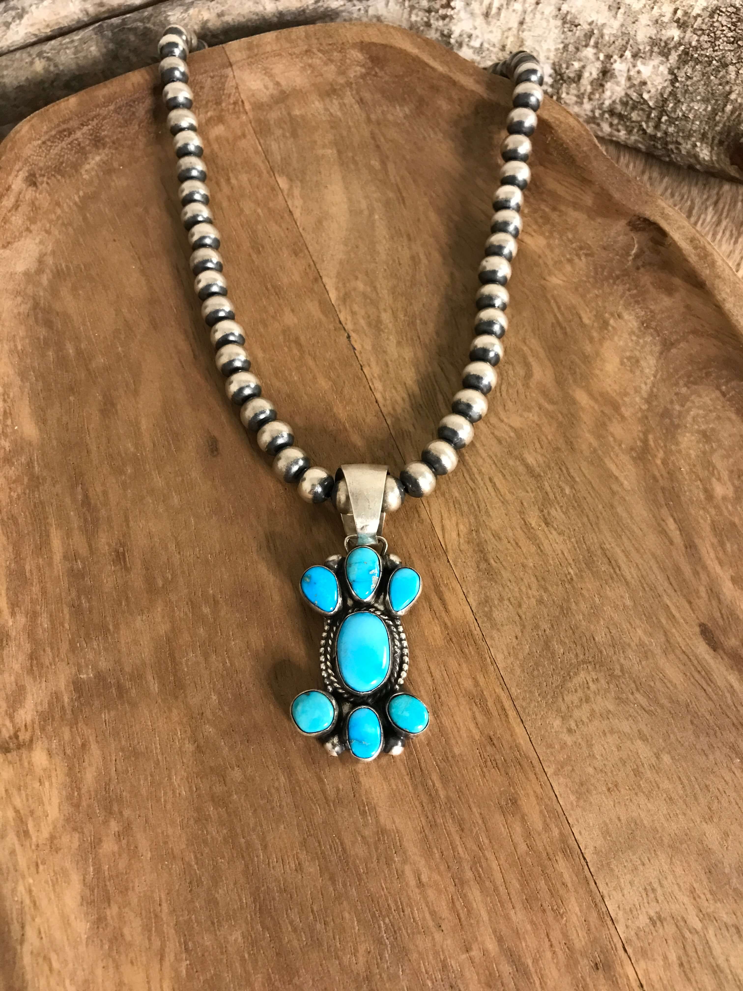 The Ledoux Pendant-Pendants-Calli Co., Turquoise and Silver Jewelry, Native American Handmade, Zuni Tribe, Navajo Tribe, Brock Texas