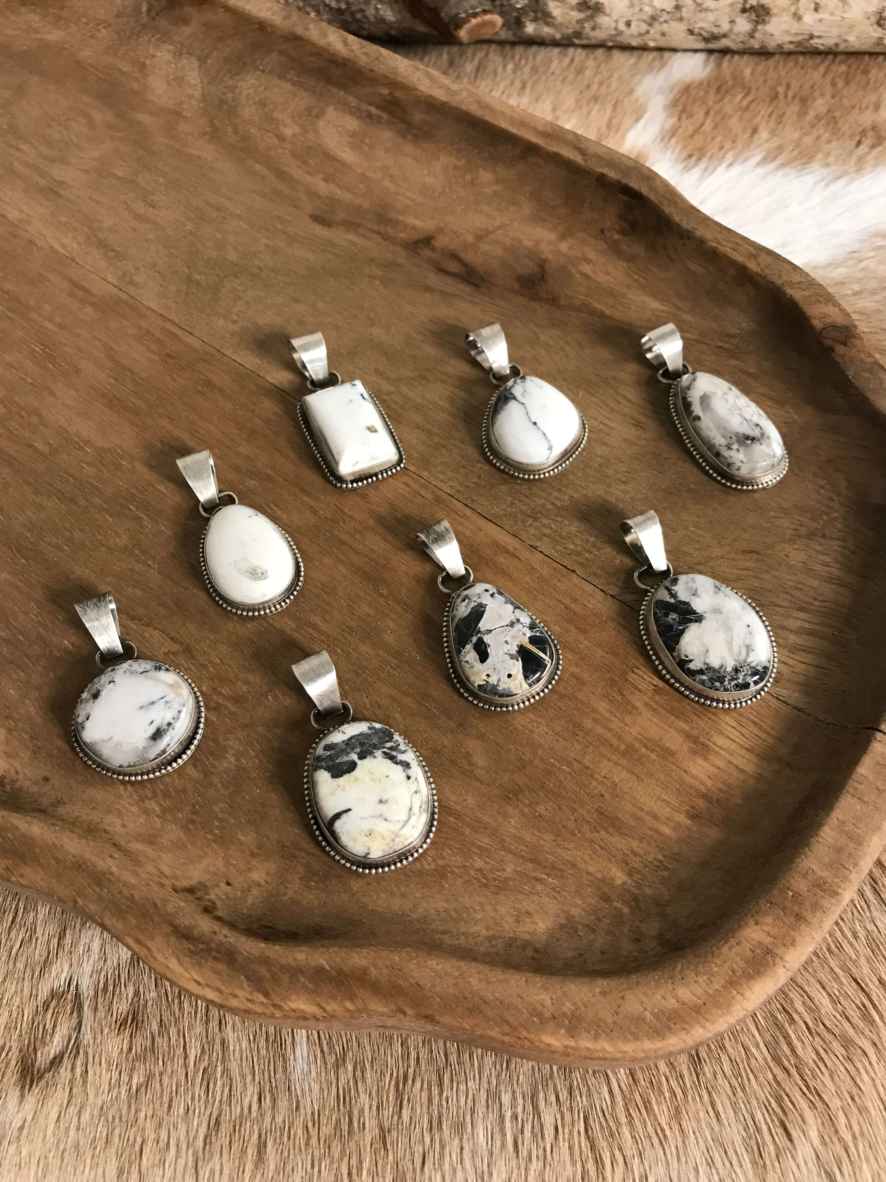 The Bixby White Buffalo Pendants-Pendants-Calli Co., Turquoise and Silver Jewelry, Native American Handmade, Zuni Tribe, Navajo Tribe, Brock Texas