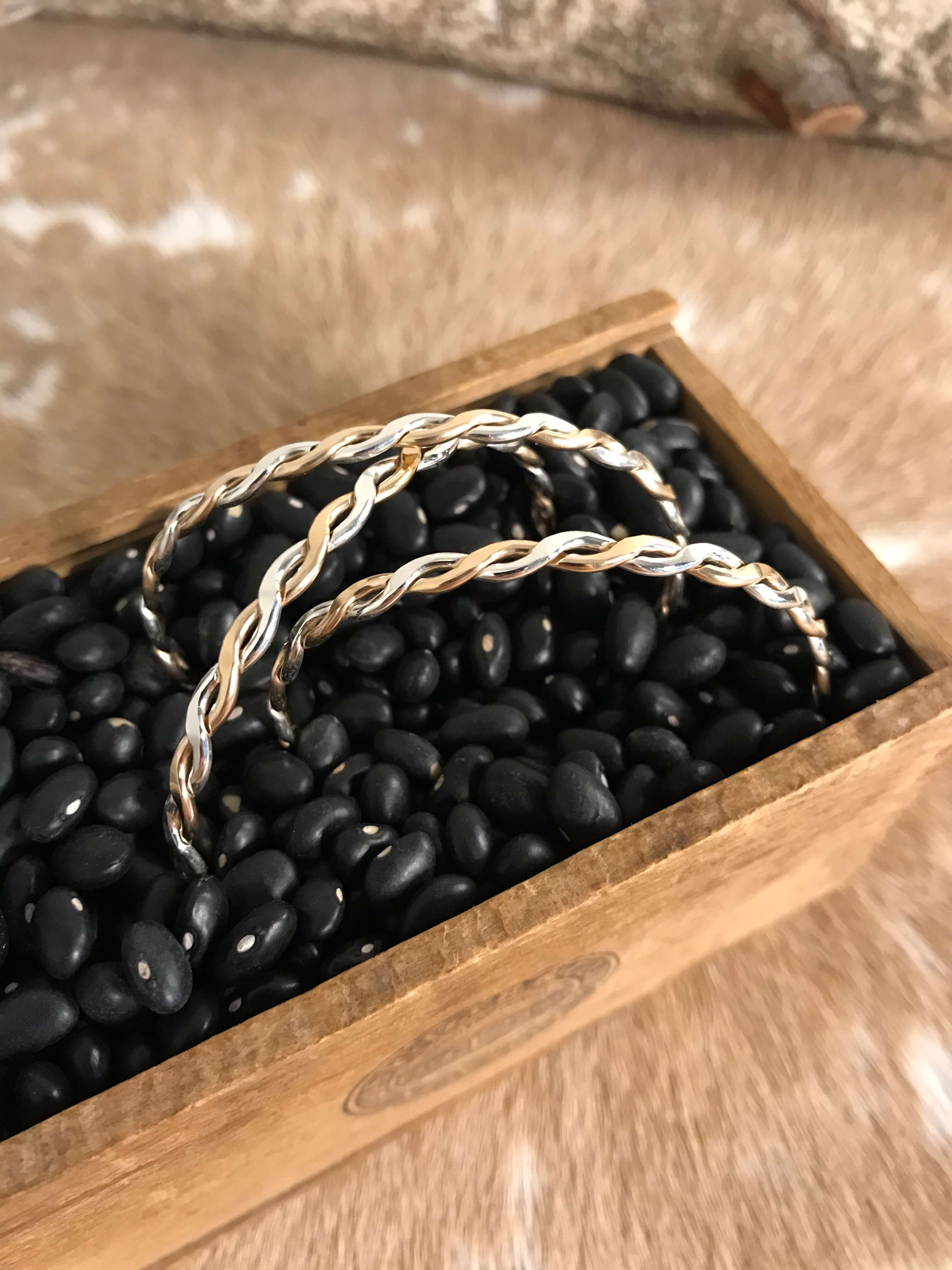 The Two Tone Braid Cuff-Bracelets & Cuffs-Calli Co., Turquoise and Silver Jewelry, Native American Handmade, Zuni Tribe, Navajo Tribe, Brock Texas