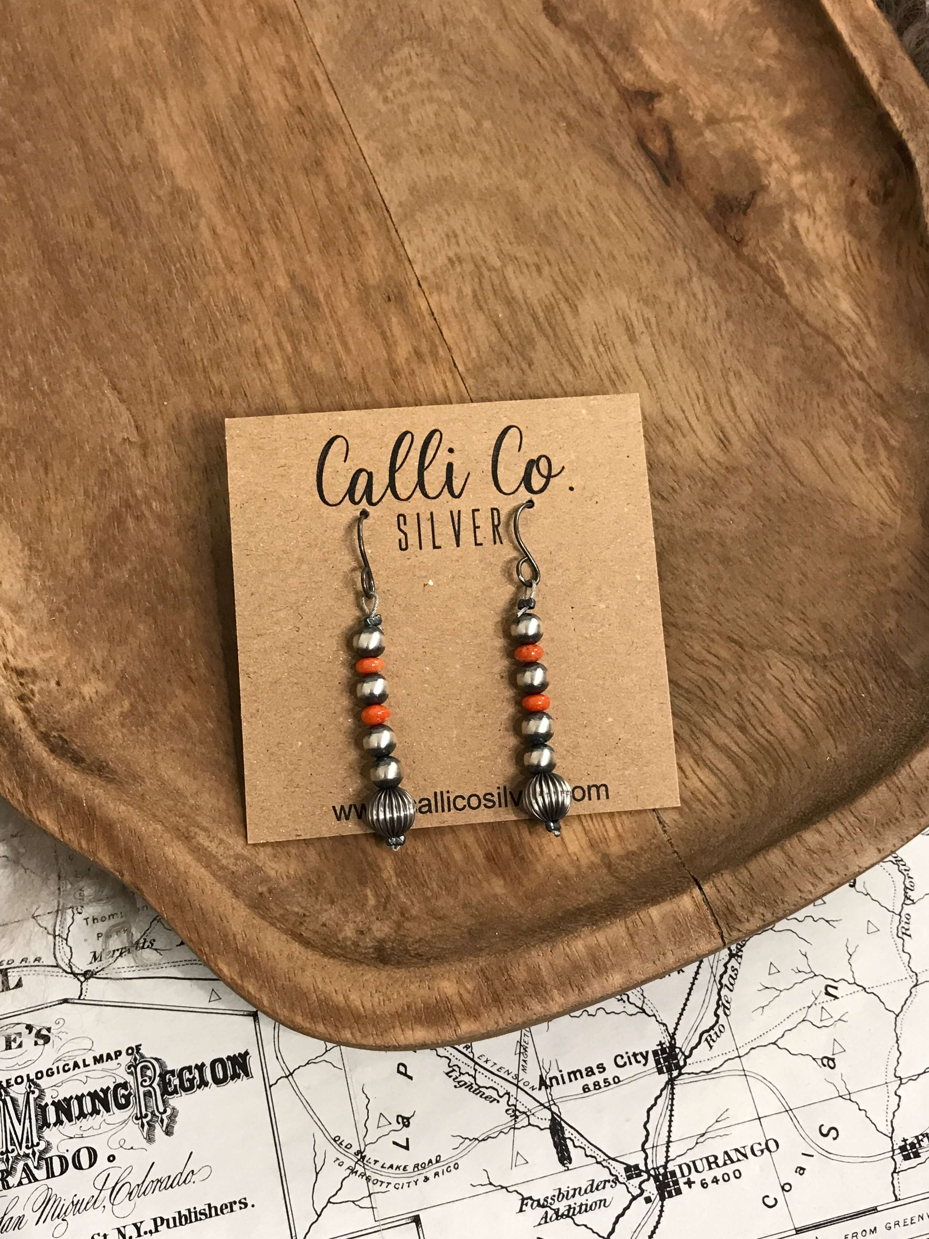 The Bristol Bay Earrings-Earrings-Calli Co., Turquoise and Silver Jewelry, Native American Handmade, Zuni Tribe, Navajo Tribe, Brock Texas