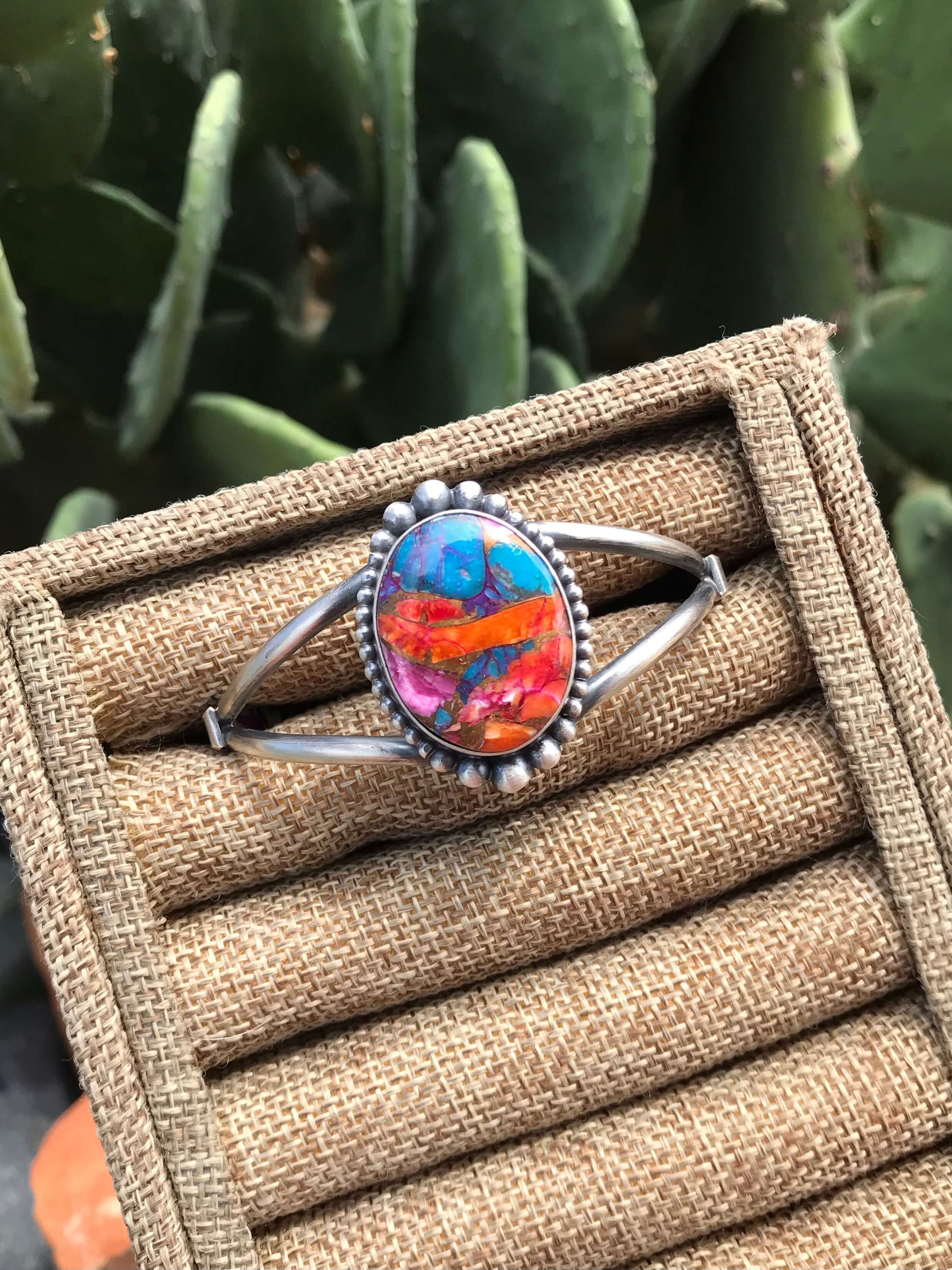 The Dahlia Cuff, 2-Bracelets & Cuffs-Calli Co., Turquoise and Silver Jewelry, Native American Handmade, Zuni Tribe, Navajo Tribe, Brock Texas