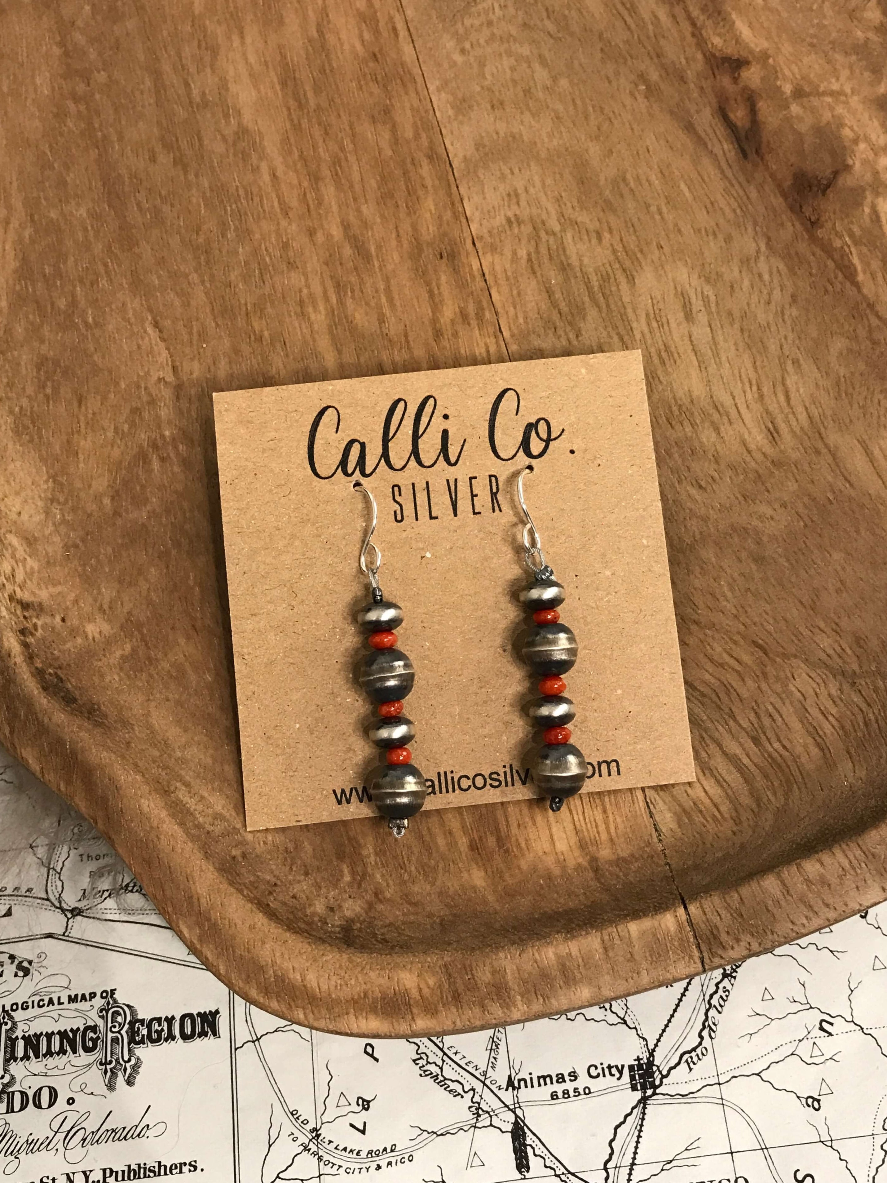 The Alachua Earrings-Earrings-Calli Co., Turquoise and Silver Jewelry, Native American Handmade, Zuni Tribe, Navajo Tribe, Brock Texas