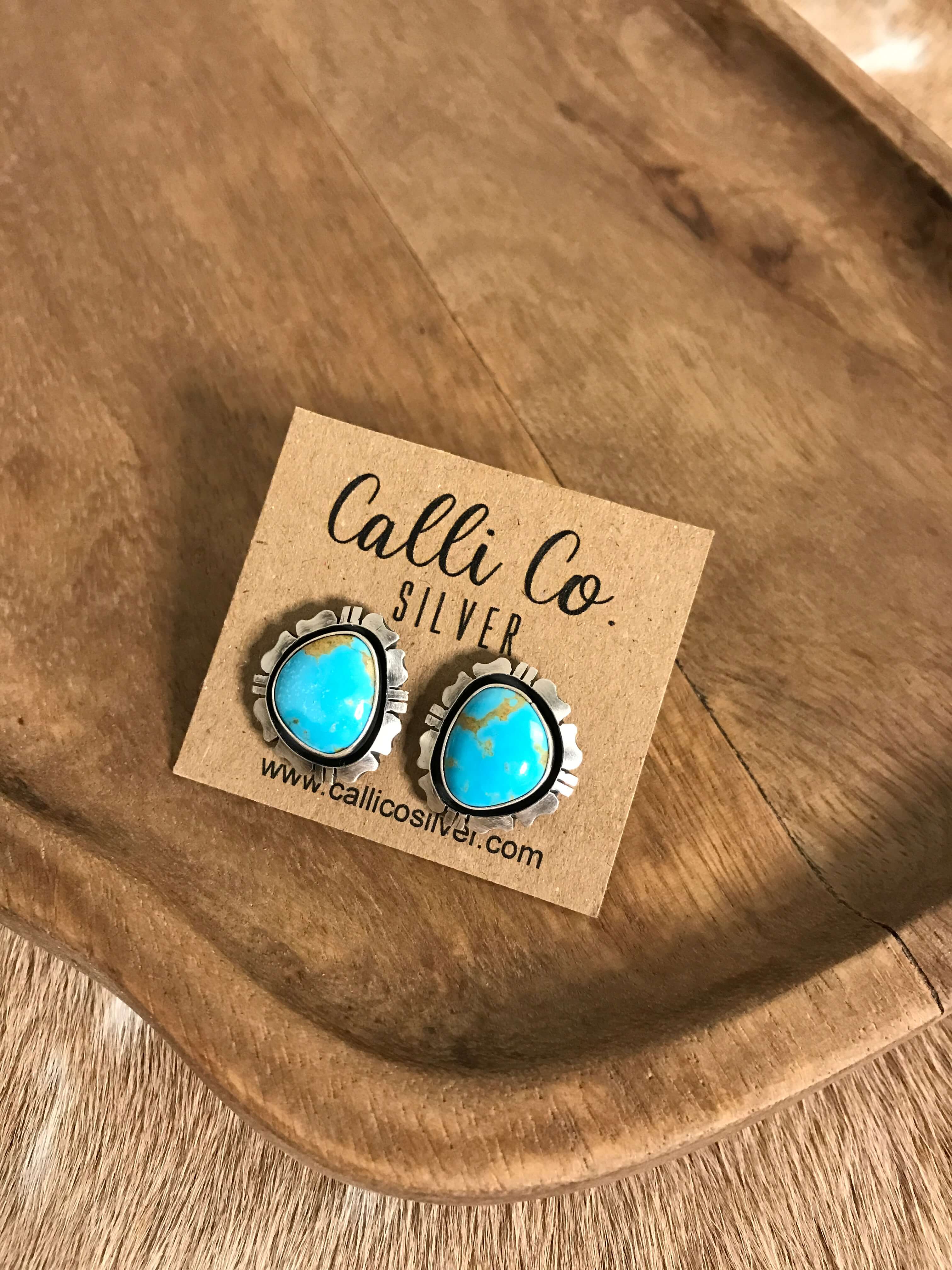 The Turquoise Studs, 47-Earrings-Calli Co., Turquoise and Silver Jewelry, Native American Handmade, Zuni Tribe, Navajo Tribe, Brock Texas