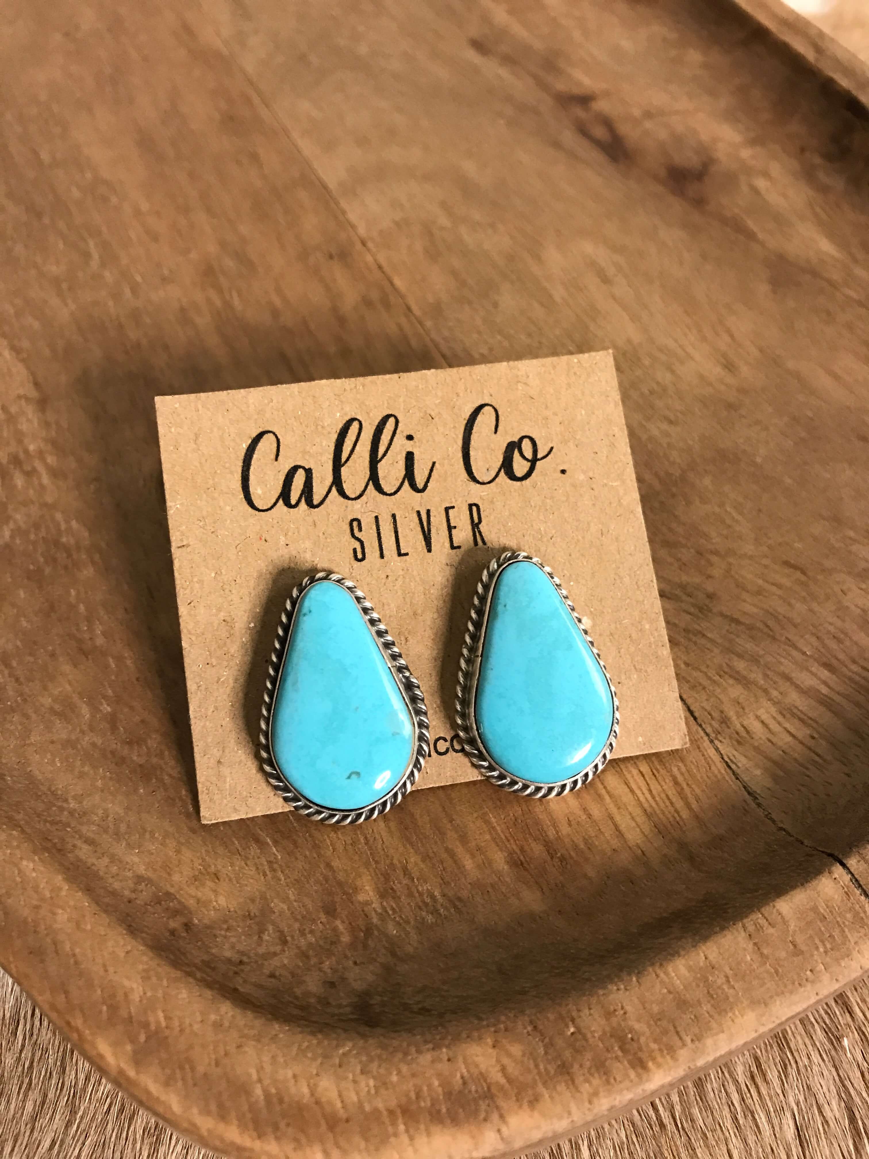 The Turquoise Studs, 51-Earrings-Calli Co., Turquoise and Silver Jewelry, Native American Handmade, Zuni Tribe, Navajo Tribe, Brock Texas