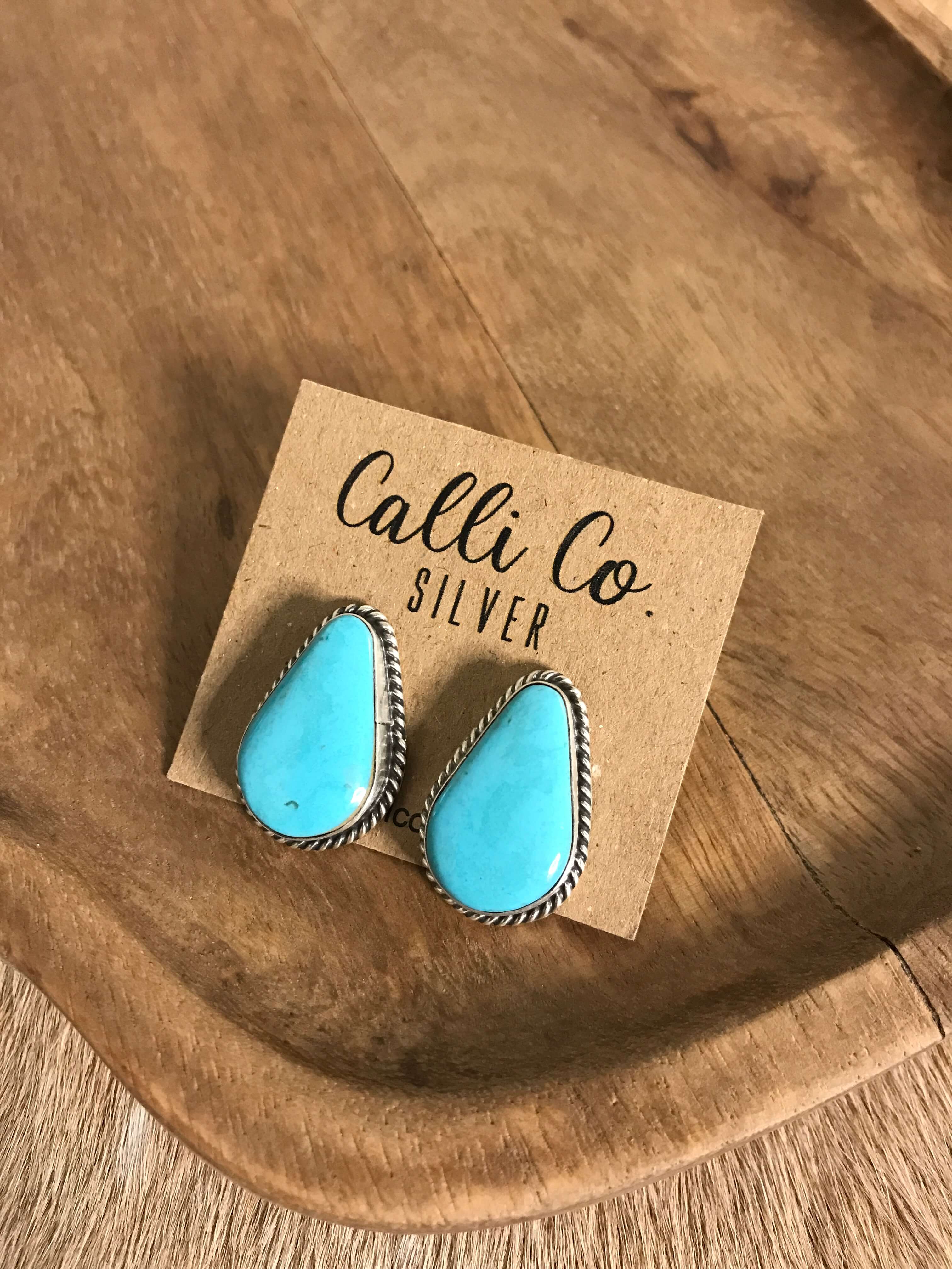 The Turquoise Studs, 51-Earrings-Calli Co., Turquoise and Silver Jewelry, Native American Handmade, Zuni Tribe, Navajo Tribe, Brock Texas