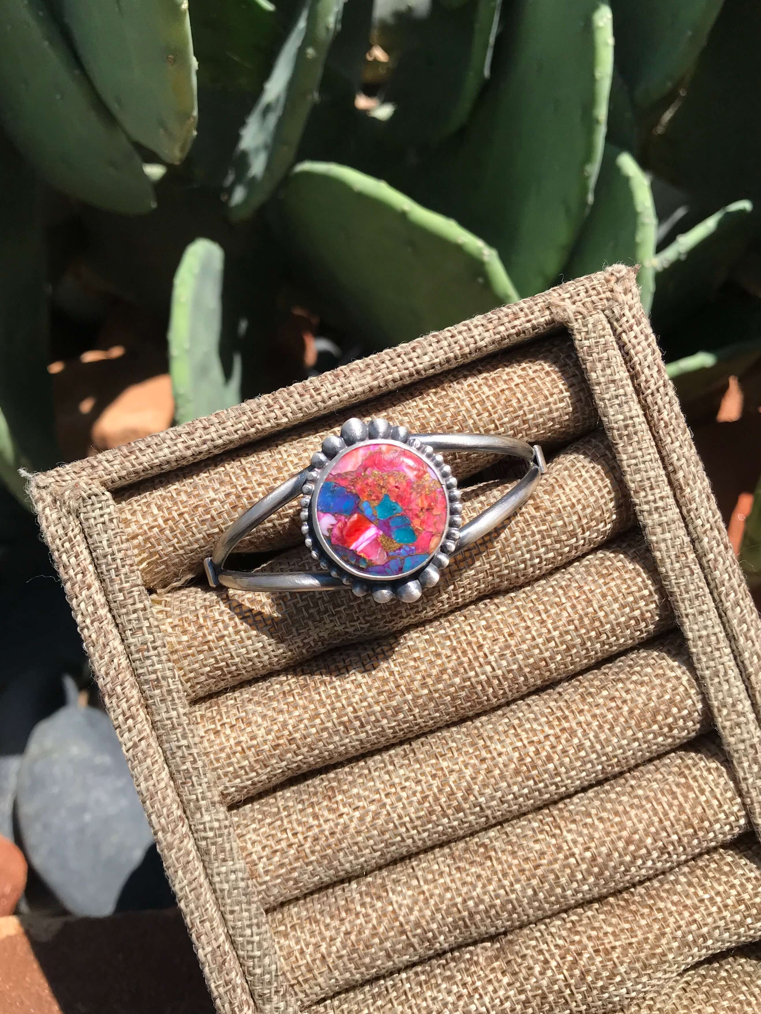 The Dahlia Cuff, 3-Bracelets & Cuffs-Calli Co., Turquoise and Silver Jewelry, Native American Handmade, Zuni Tribe, Navajo Tribe, Brock Texas