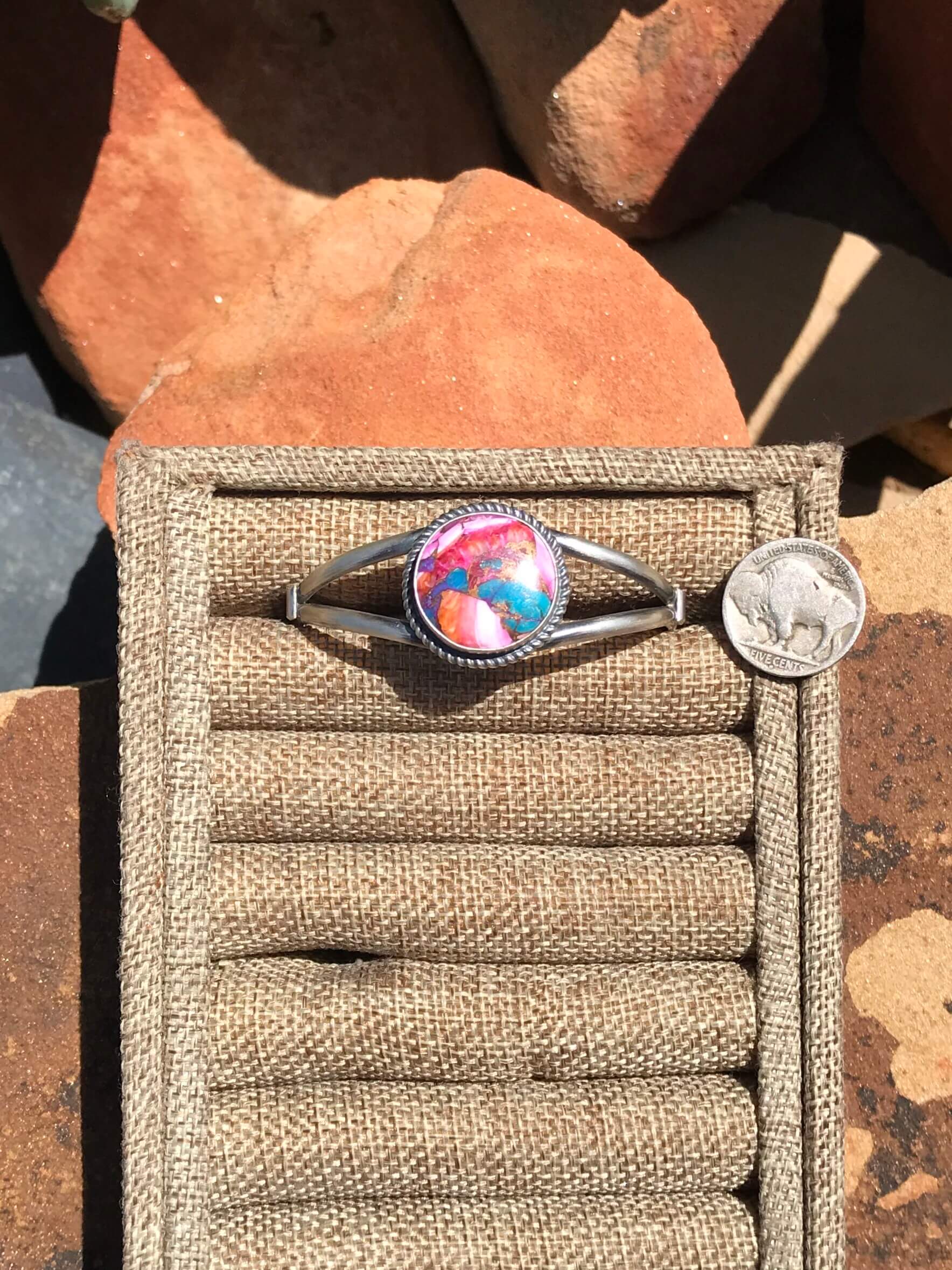 The Dahlia Cuff, 5-Bracelets & Cuffs-Calli Co., Turquoise and Silver Jewelry, Native American Handmade, Zuni Tribe, Navajo Tribe, Brock Texas