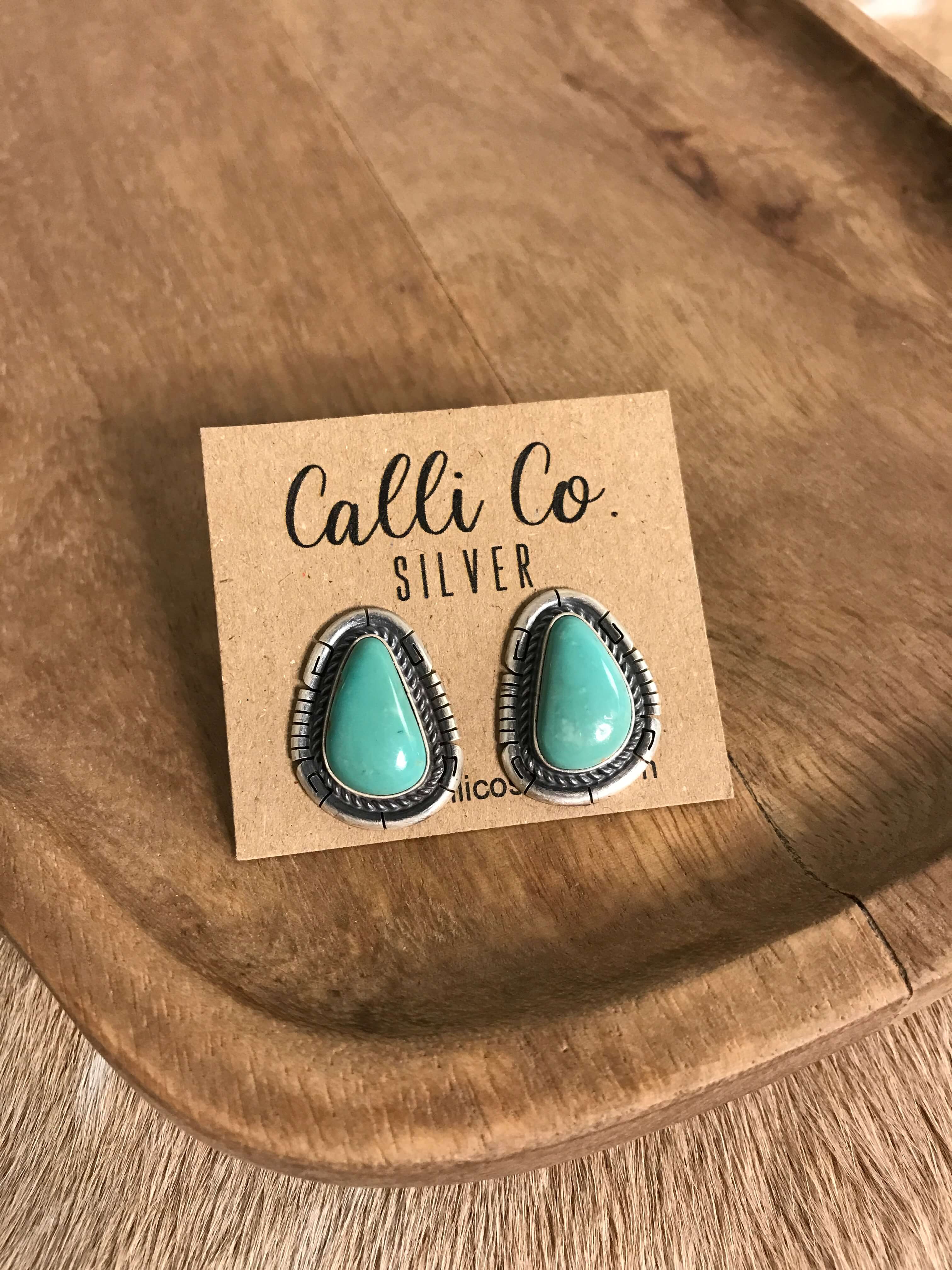 The Turquoise Studs, 70-Earrings-Calli Co., Turquoise and Silver Jewelry, Native American Handmade, Zuni Tribe, Navajo Tribe, Brock Texas