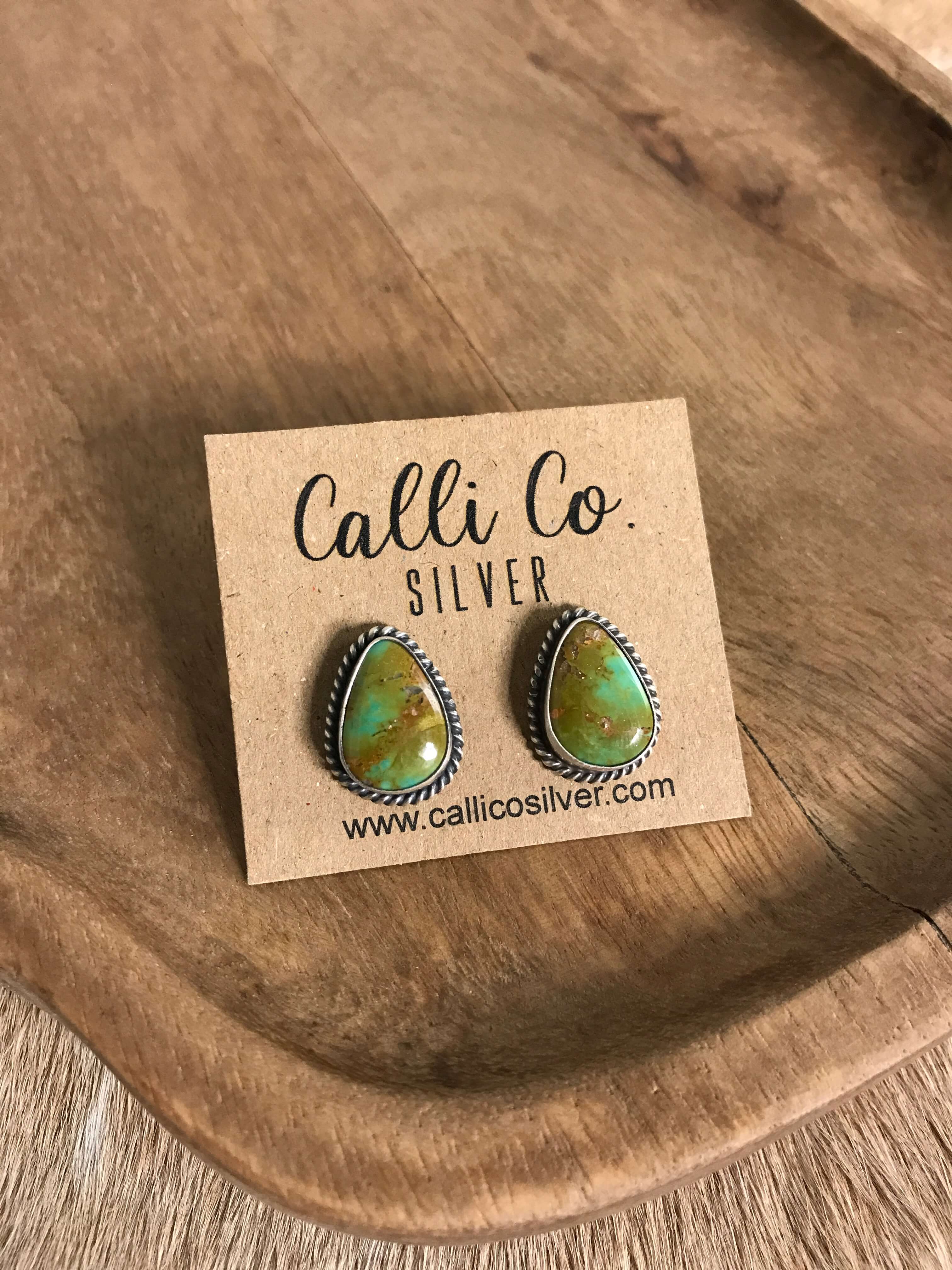 The Turquoise Studs, 74-Earrings-Calli Co., Turquoise and Silver Jewelry, Native American Handmade, Zuni Tribe, Navajo Tribe, Brock Texas