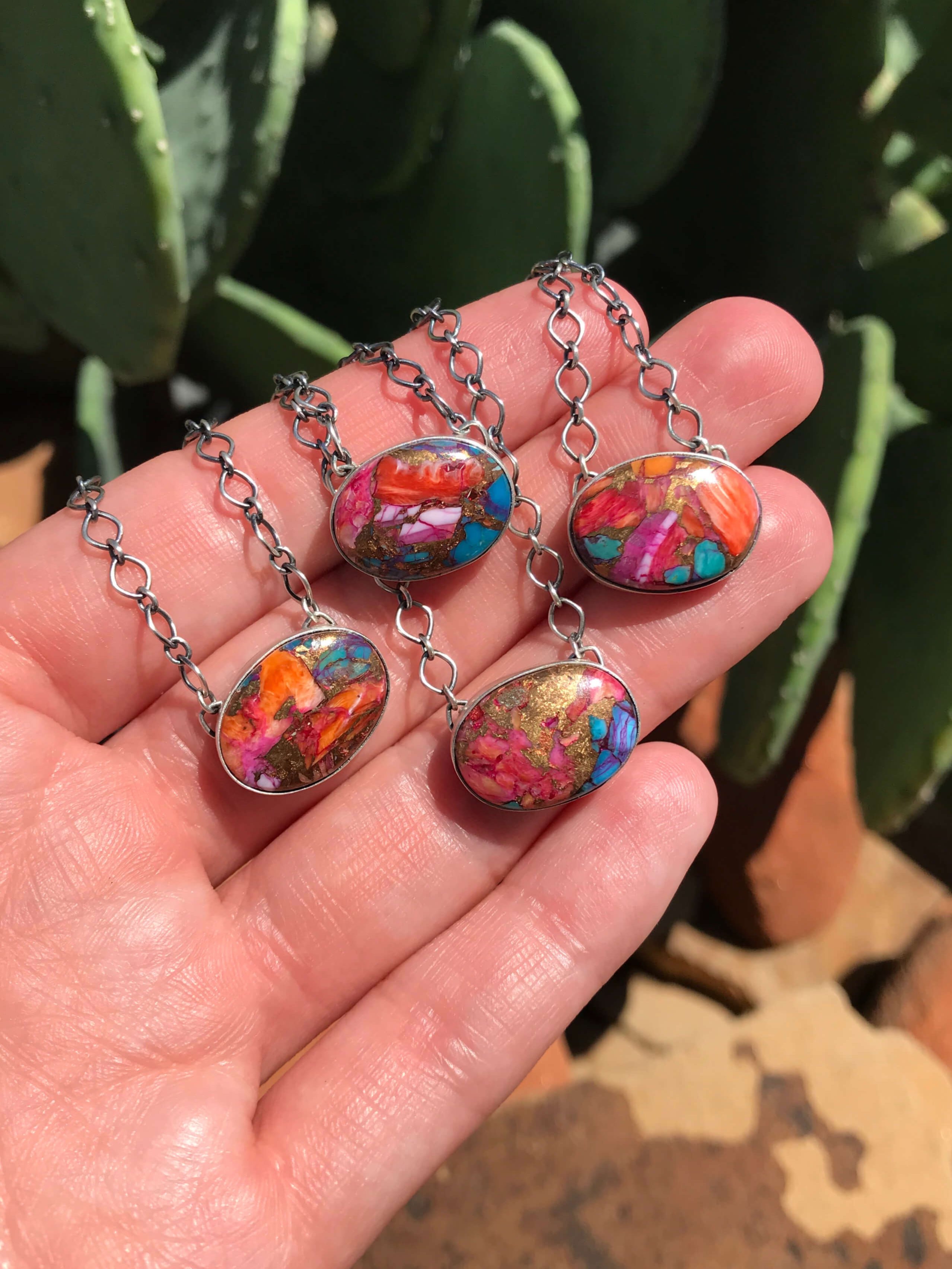 The Ginny Necklaces-Necklaces-Calli Co., Turquoise and Silver Jewelry, Native American Handmade, Zuni Tribe, Navajo Tribe, Brock Texas