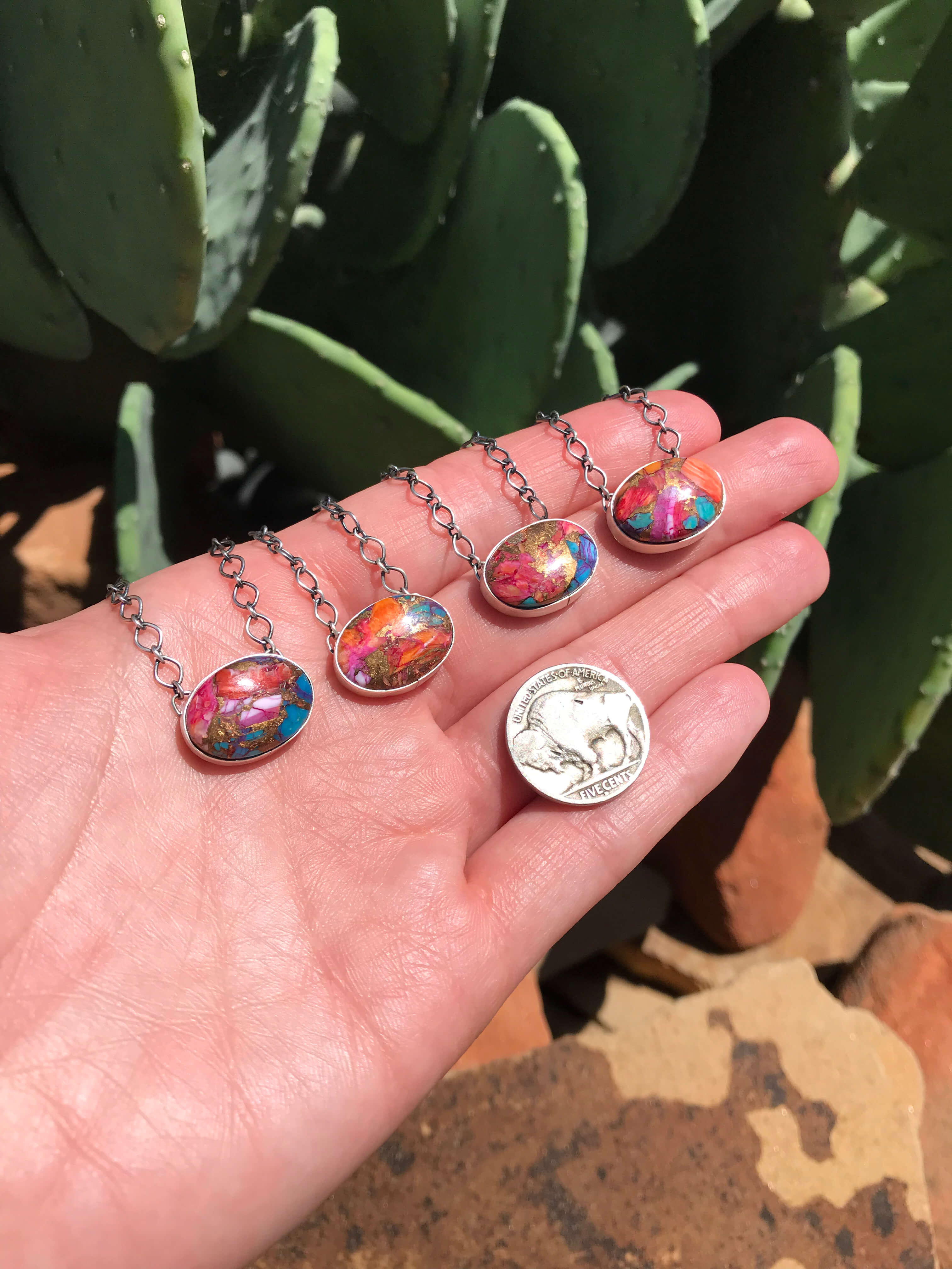 The Ginny Necklaces-Necklaces-Calli Co., Turquoise and Silver Jewelry, Native American Handmade, Zuni Tribe, Navajo Tribe, Brock Texas