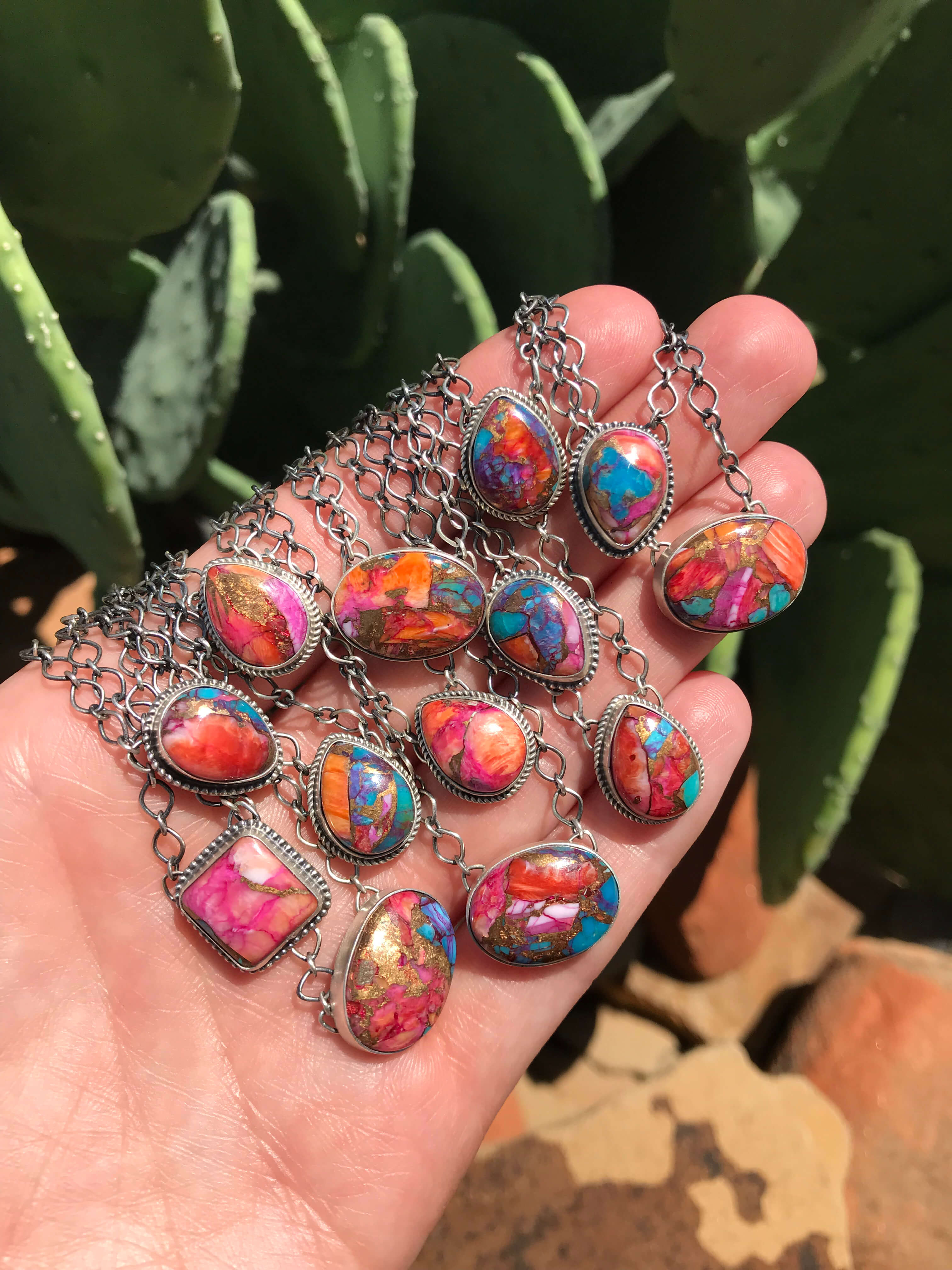 The Zoey Necklaces-Necklaces-Calli Co., Turquoise and Silver Jewelry, Native American Handmade, Zuni Tribe, Navajo Tribe, Brock Texas