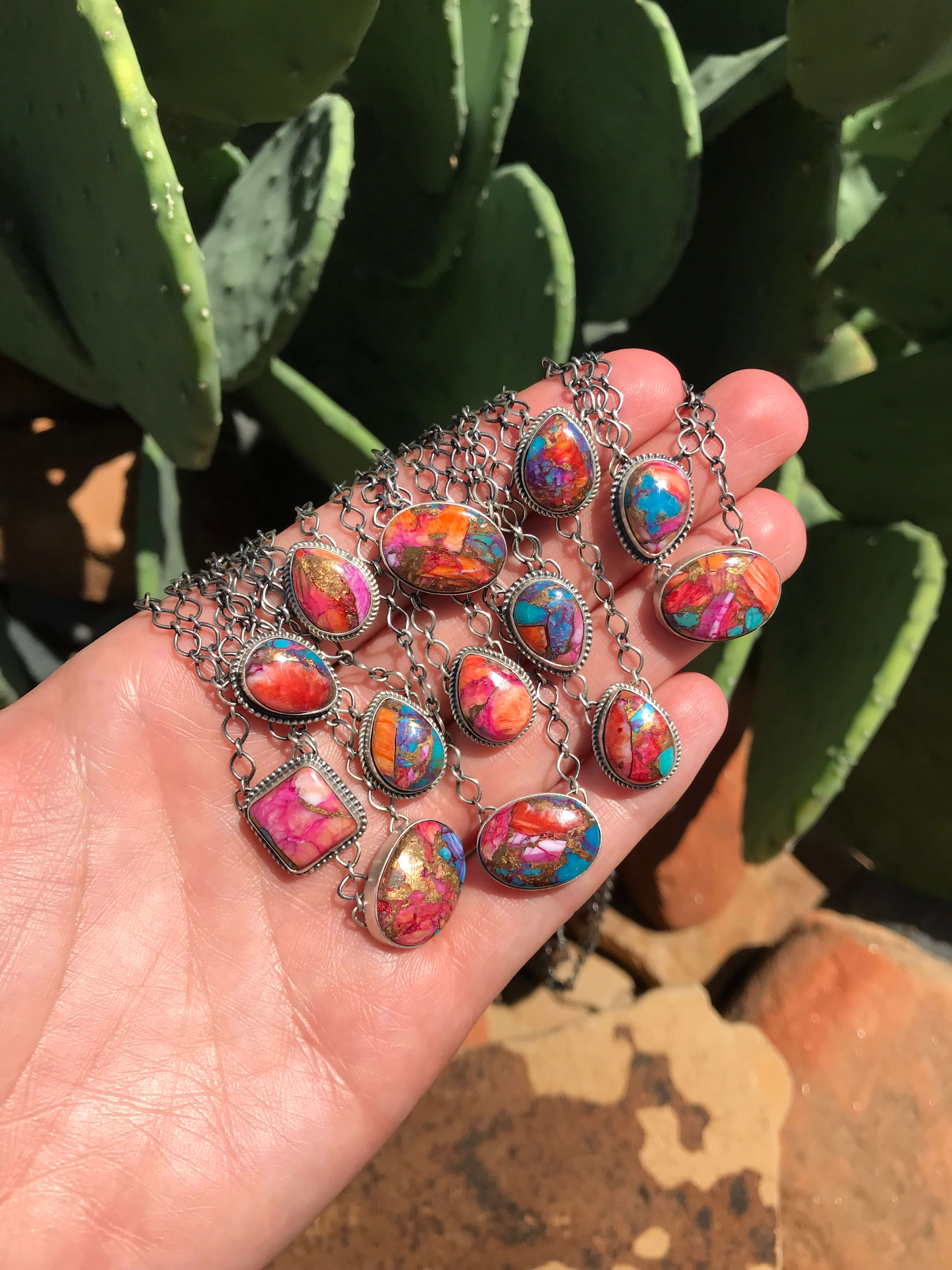 The Zoey Necklaces-Necklaces-Calli Co., Turquoise and Silver Jewelry, Native American Handmade, Zuni Tribe, Navajo Tribe, Brock Texas