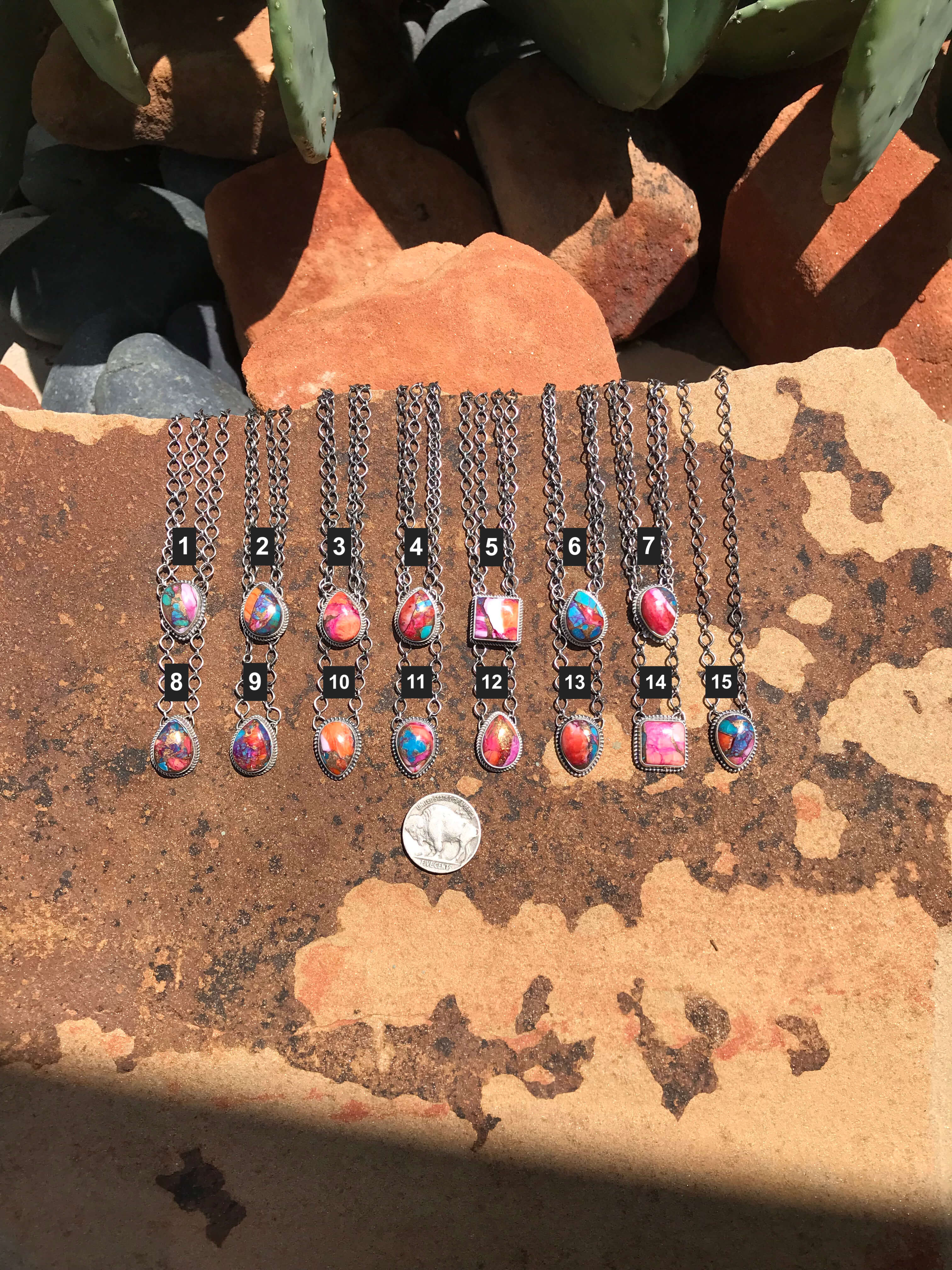 The Zoey Necklaces-Necklaces-Calli Co., Turquoise and Silver Jewelry, Native American Handmade, Zuni Tribe, Navajo Tribe, Brock Texas