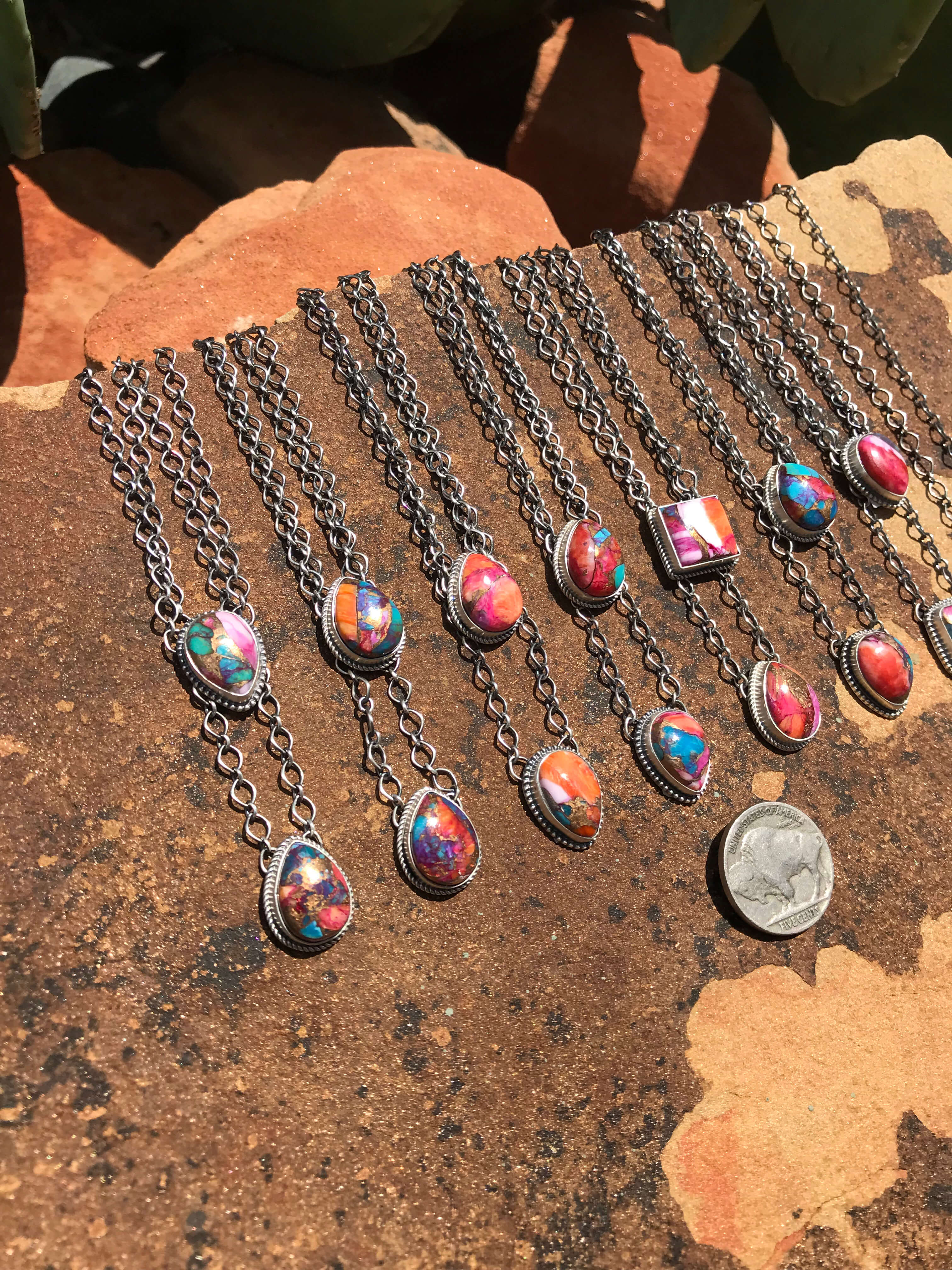 The Zoey Necklaces-Necklaces-Calli Co., Turquoise and Silver Jewelry, Native American Handmade, Zuni Tribe, Navajo Tribe, Brock Texas