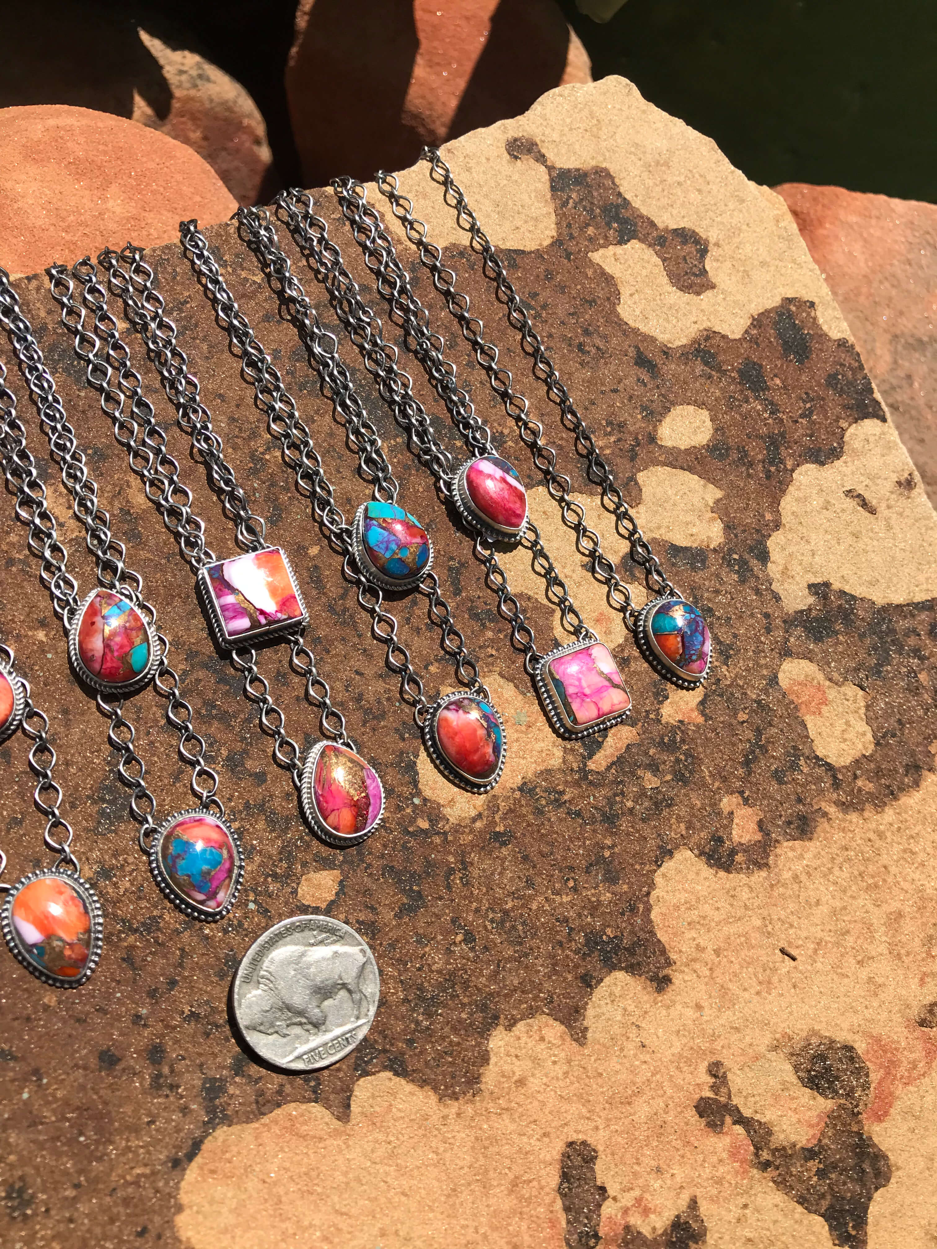 The Zoey Necklaces-Necklaces-Calli Co., Turquoise and Silver Jewelry, Native American Handmade, Zuni Tribe, Navajo Tribe, Brock Texas