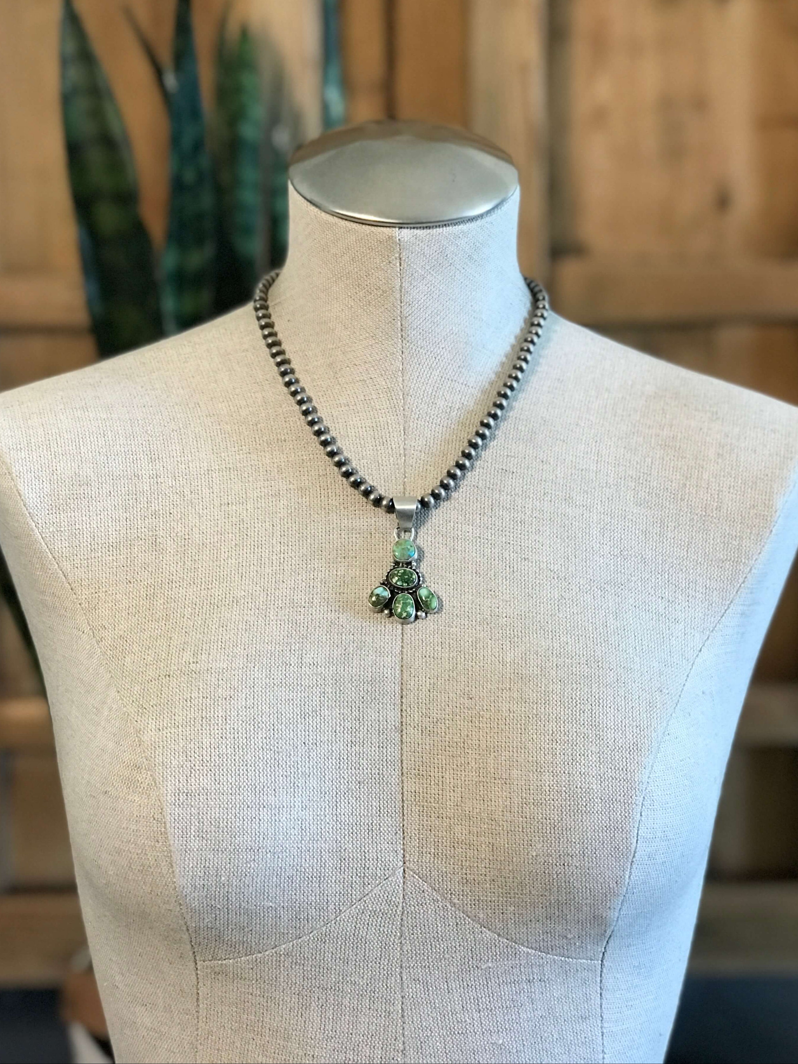 The Wenden Turquoise Pendant-Pendants-Calli Co., Turquoise and Silver Jewelry, Native American Handmade, Zuni Tribe, Navajo Tribe, Brock Texas