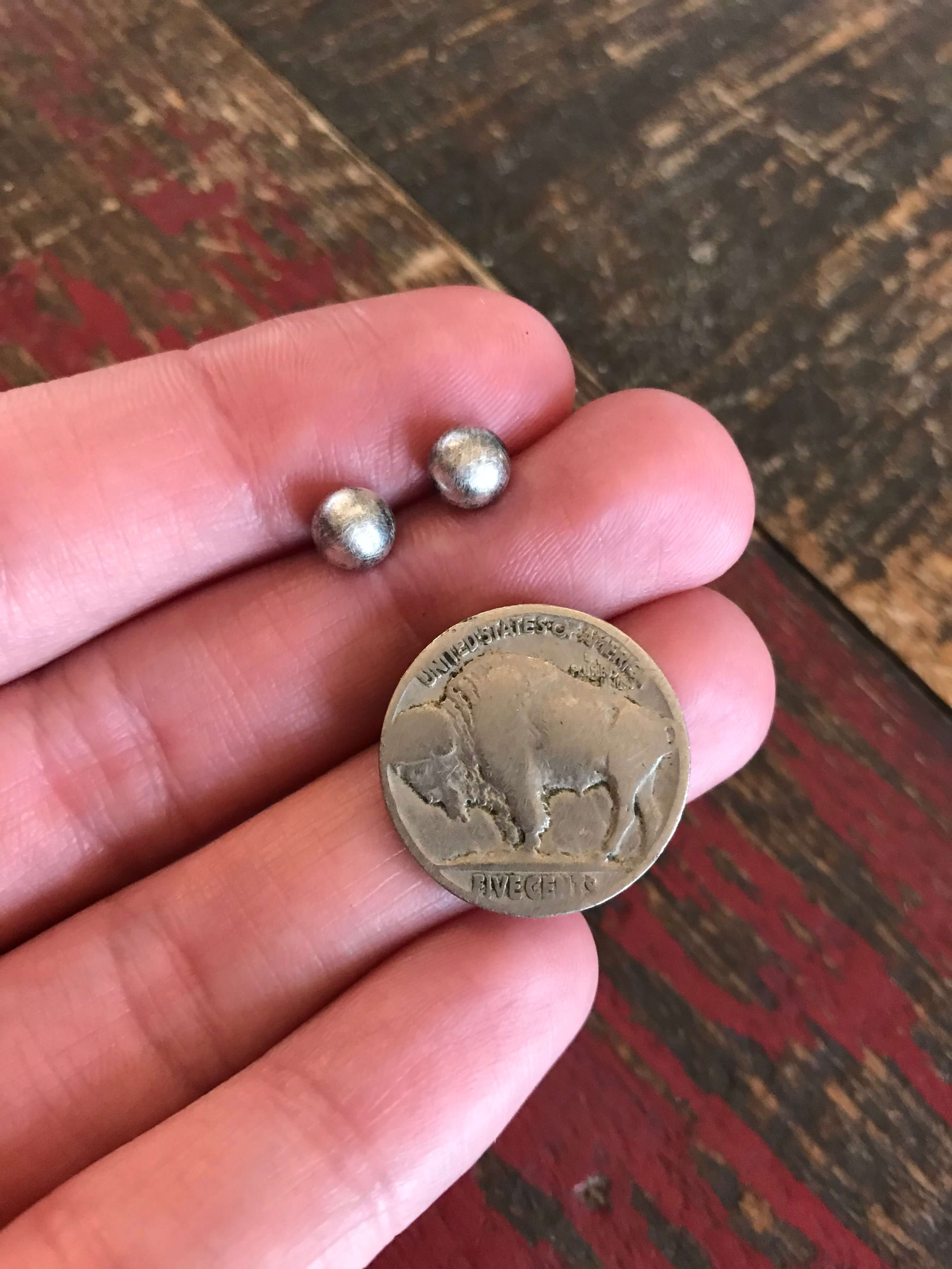 The 5mm Pearl Studs-Earrings-Calli Co., Turquoise and Silver Jewelry, Native American Handmade, Zuni Tribe, Navajo Tribe, Brock Texas