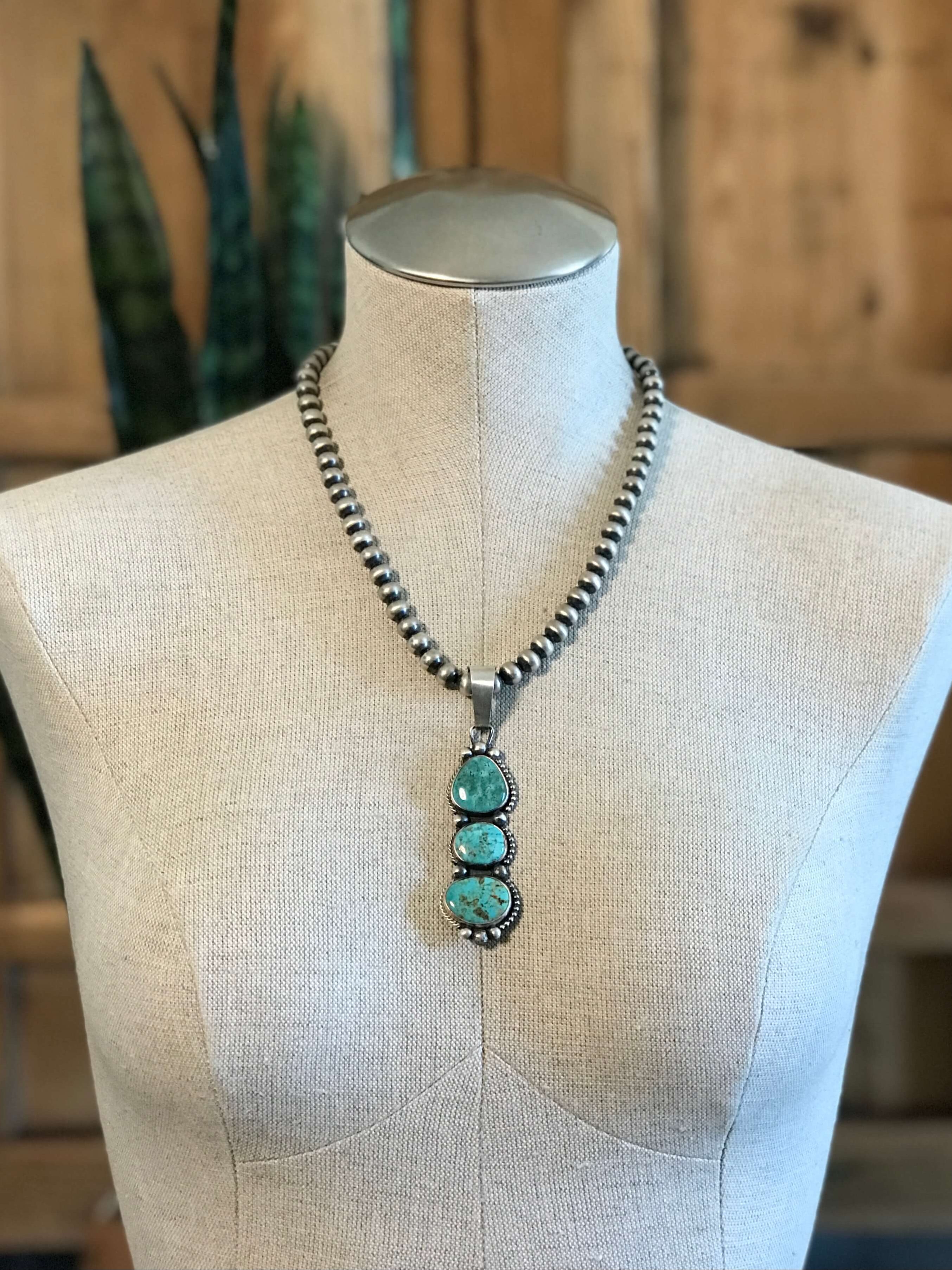 The Hardy Pendant-Pendants-Calli Co., Turquoise and Silver Jewelry, Native American Handmade, Zuni Tribe, Navajo Tribe, Brock Texas