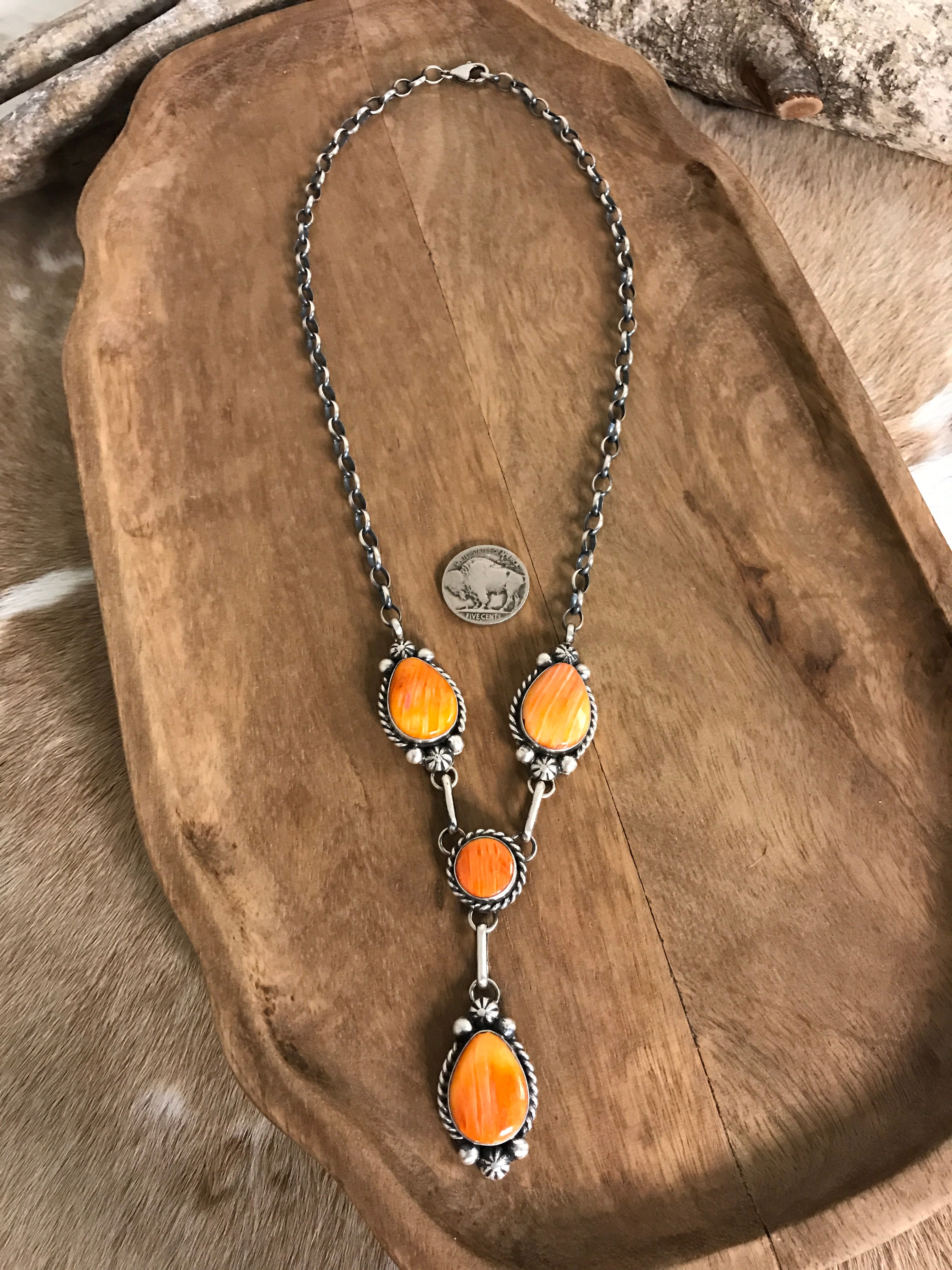 The Copeland Lariat Necklace Set, 5-Necklaces-Calli Co., Turquoise and Silver Jewelry, Native American Handmade, Zuni Tribe, Navajo Tribe, Brock Texas