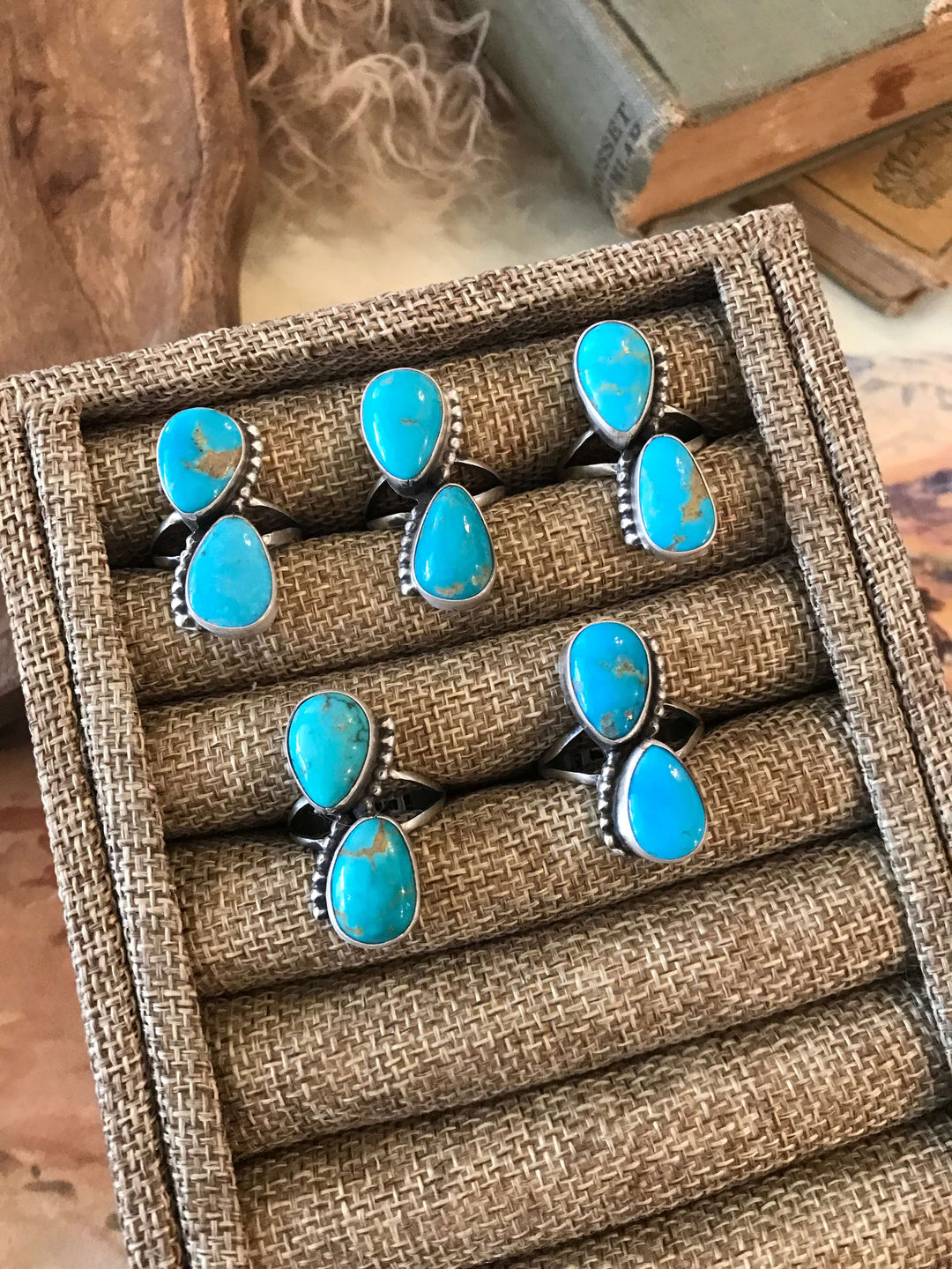 The Waukee Turquoise Rings-Rings-Calli Co., Turquoise and Silver Jewelry, Native American Handmade, Zuni Tribe, Navajo Tribe, Brock Texas