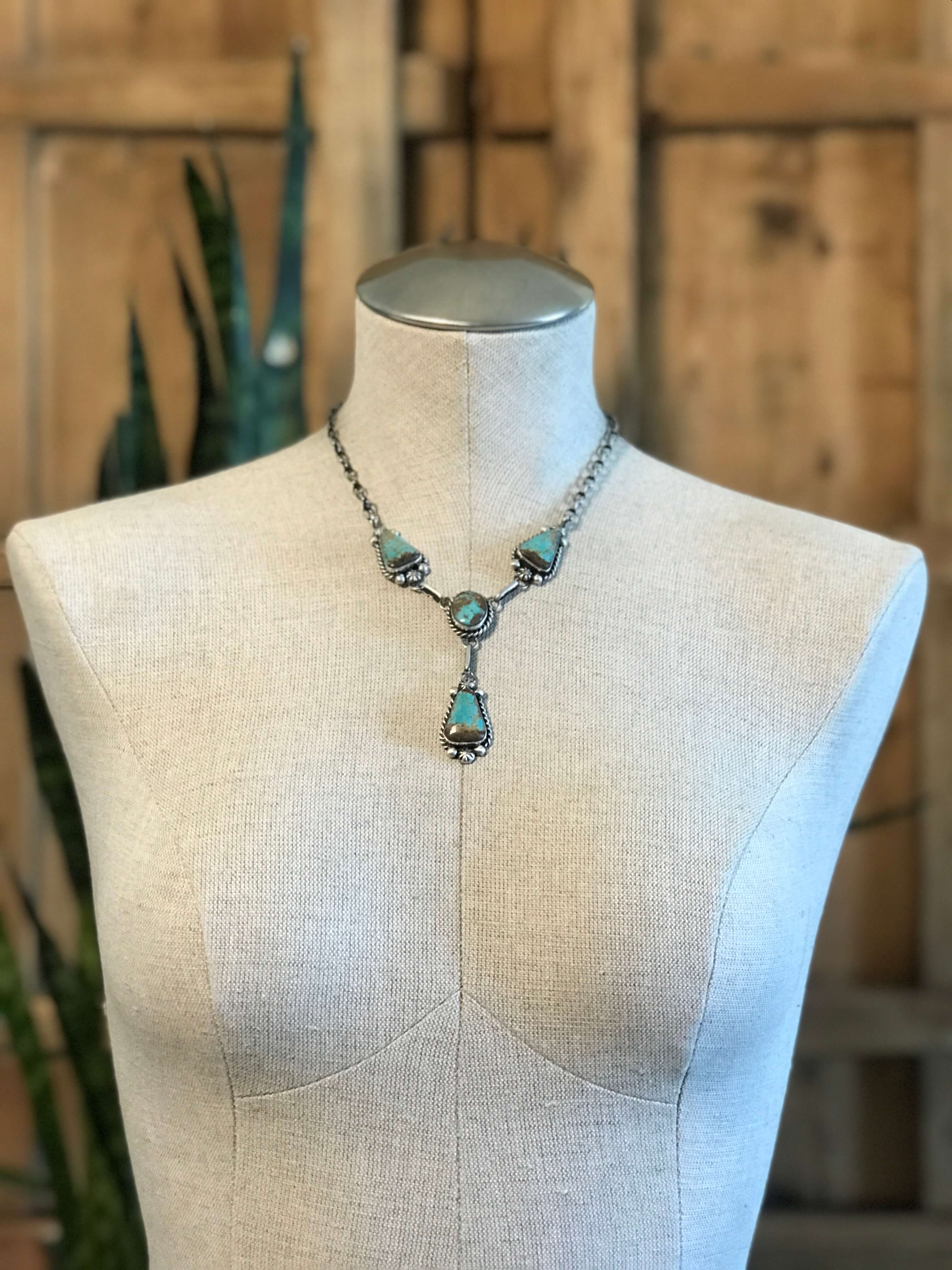 The Copeland Lariat Necklace Set, 3-Necklaces-Calli Co., Turquoise and Silver Jewelry, Native American Handmade, Zuni Tribe, Navajo Tribe, Brock Texas