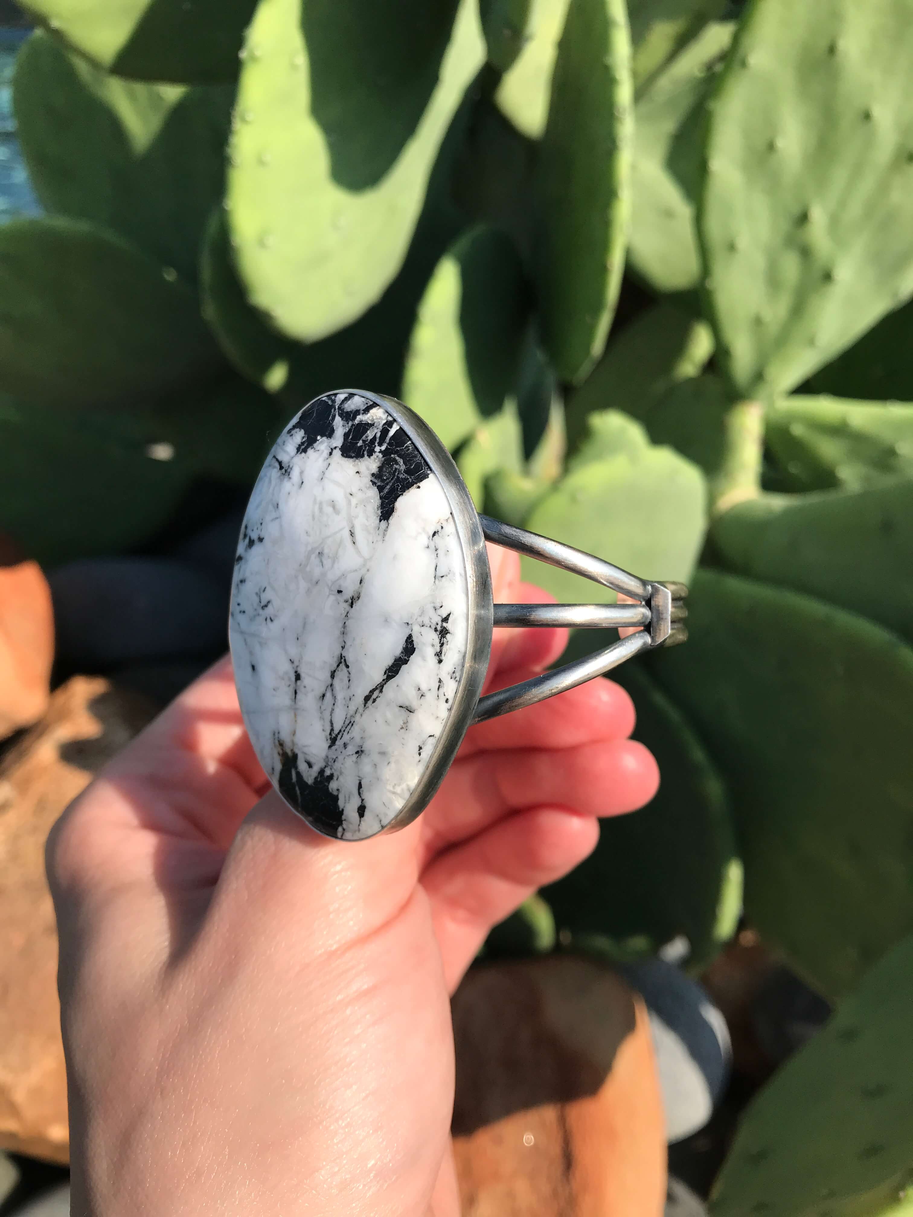 The Maria Cuff-Bracelets & Cuffs-Calli Co., Turquoise and Silver Jewelry, Native American Handmade, Zuni Tribe, Navajo Tribe, Brock Texas