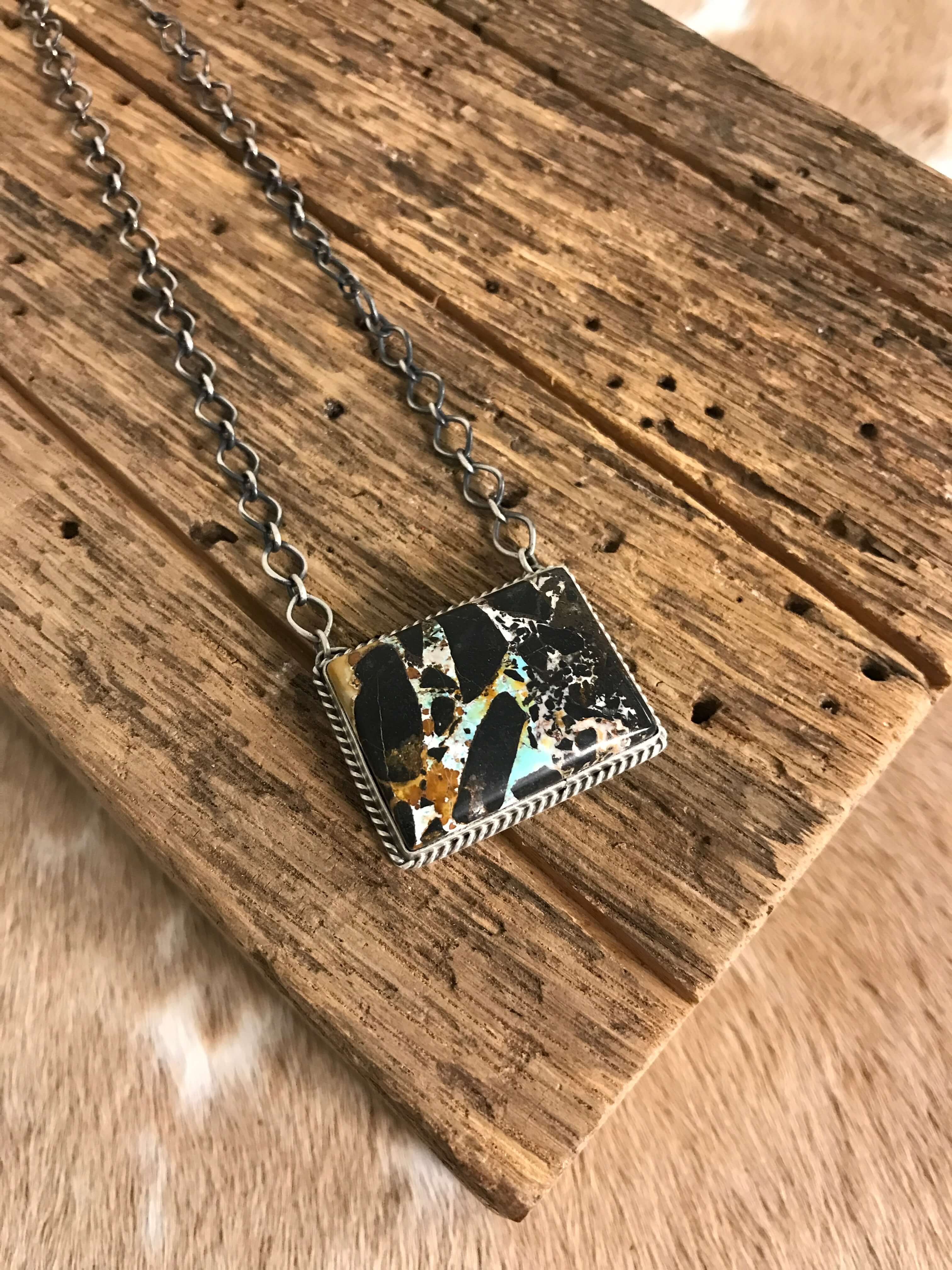The Corvallis Black Jack Necklace, 2-Necklaces-Calli Co., Turquoise and Silver Jewelry, Native American Handmade, Zuni Tribe, Navajo Tribe, Brock Texas