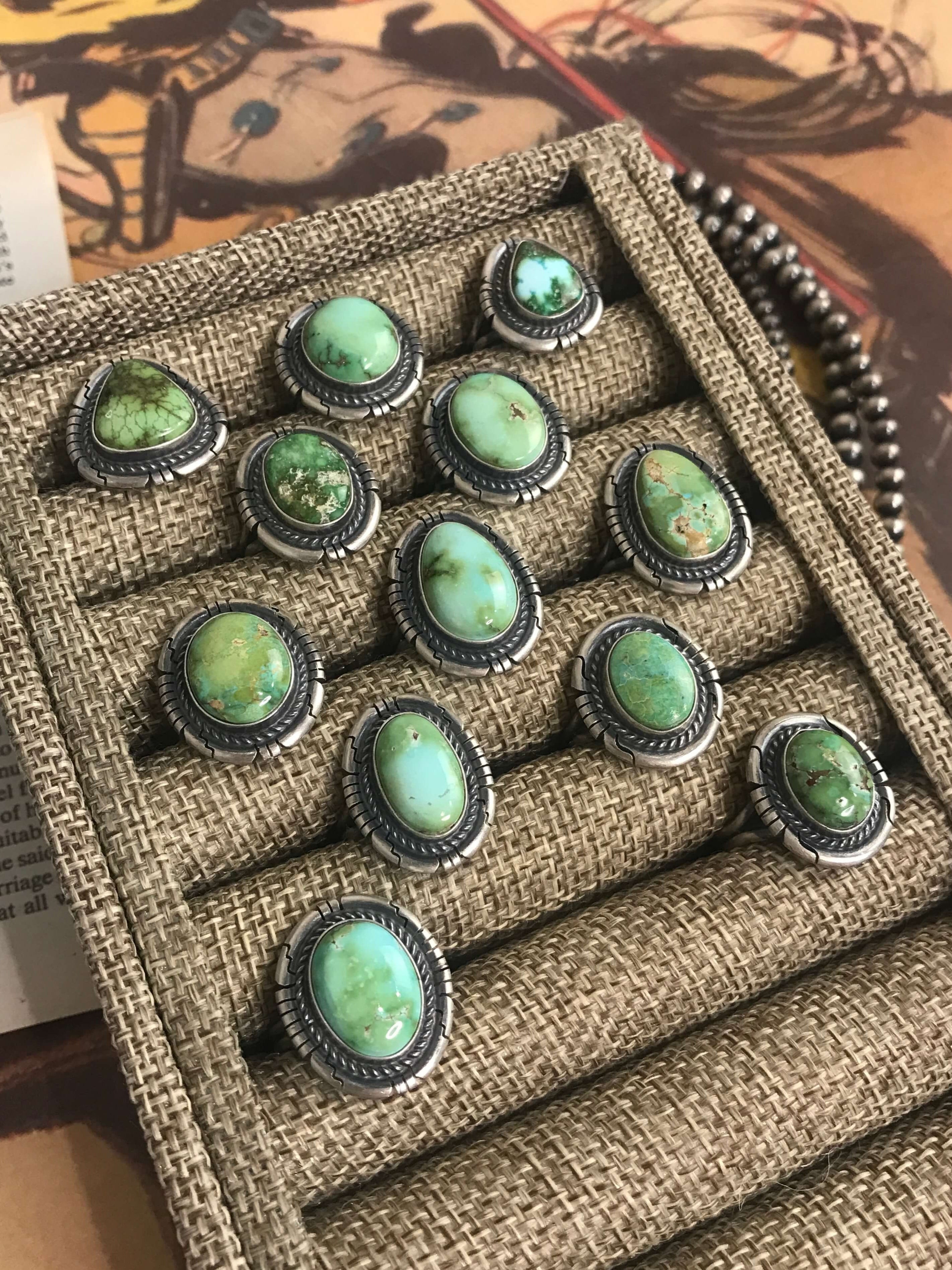 The Fallon Rings-Rings-Calli Co., Turquoise and Silver Jewelry, Native American Handmade, Zuni Tribe, Navajo Tribe, Brock Texas