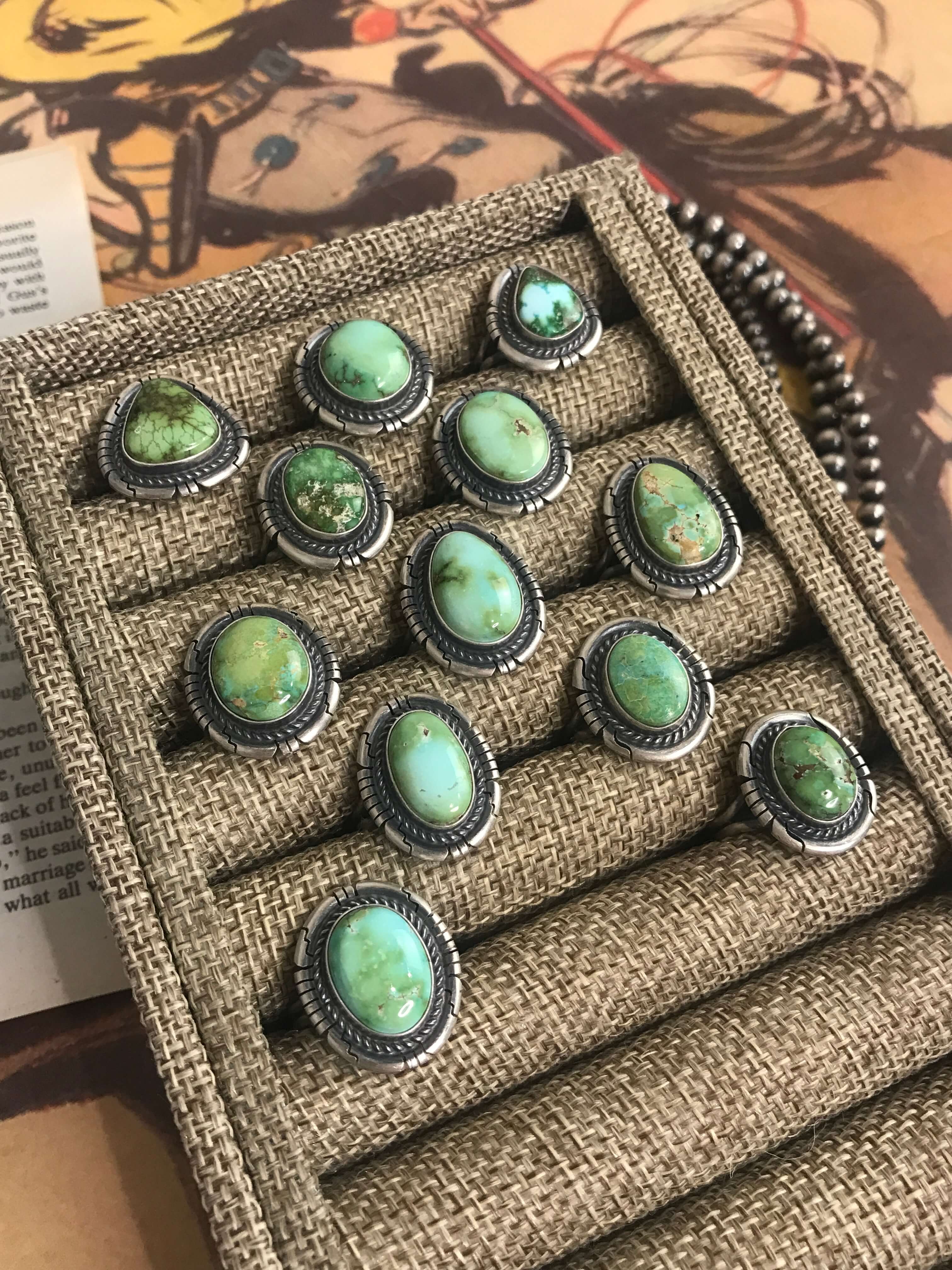 The Fallon Rings-Rings-Calli Co., Turquoise and Silver Jewelry, Native American Handmade, Zuni Tribe, Navajo Tribe, Brock Texas