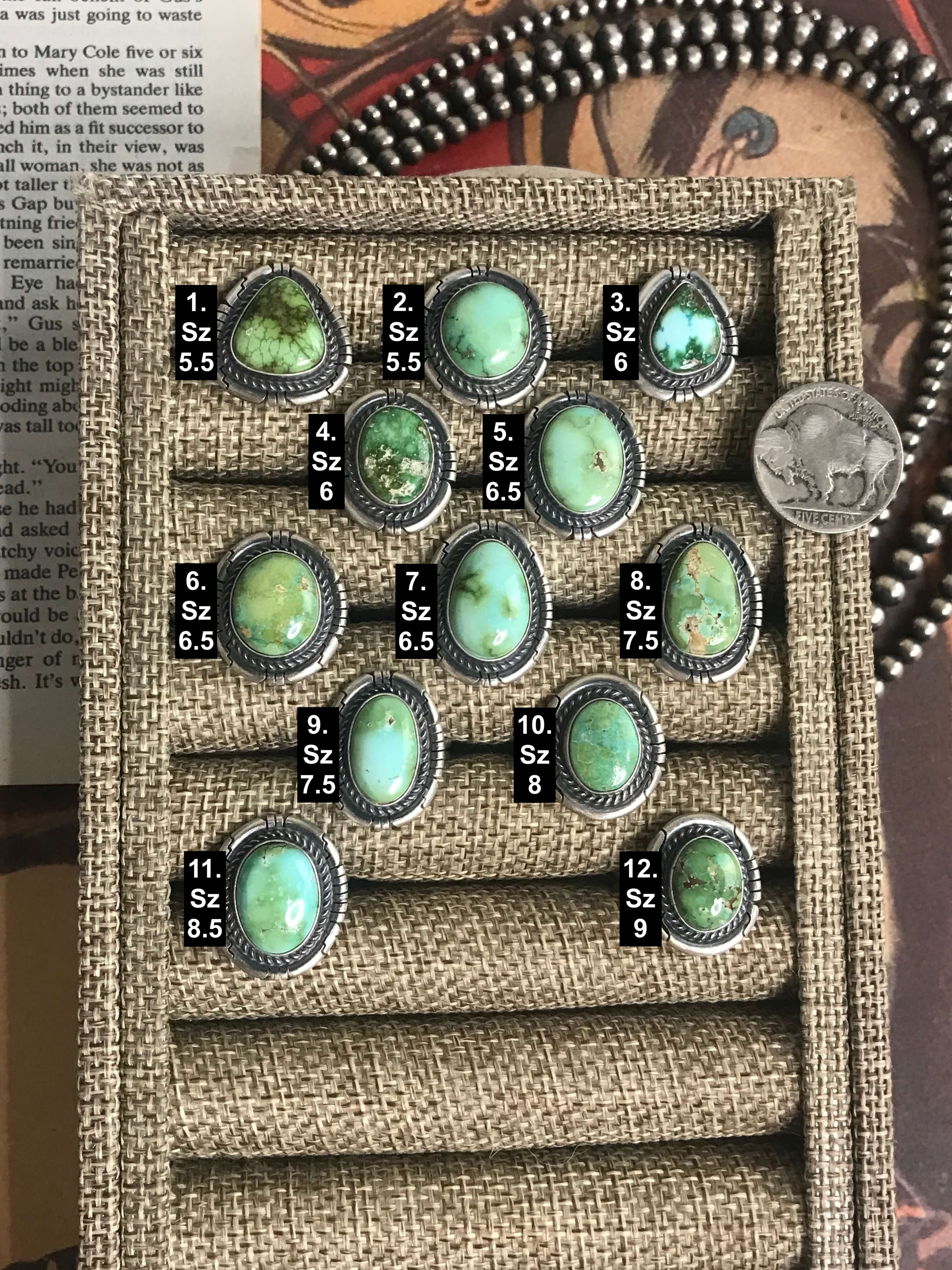 The Fallon Rings-Rings-Calli Co., Turquoise and Silver Jewelry, Native American Handmade, Zuni Tribe, Navajo Tribe, Brock Texas