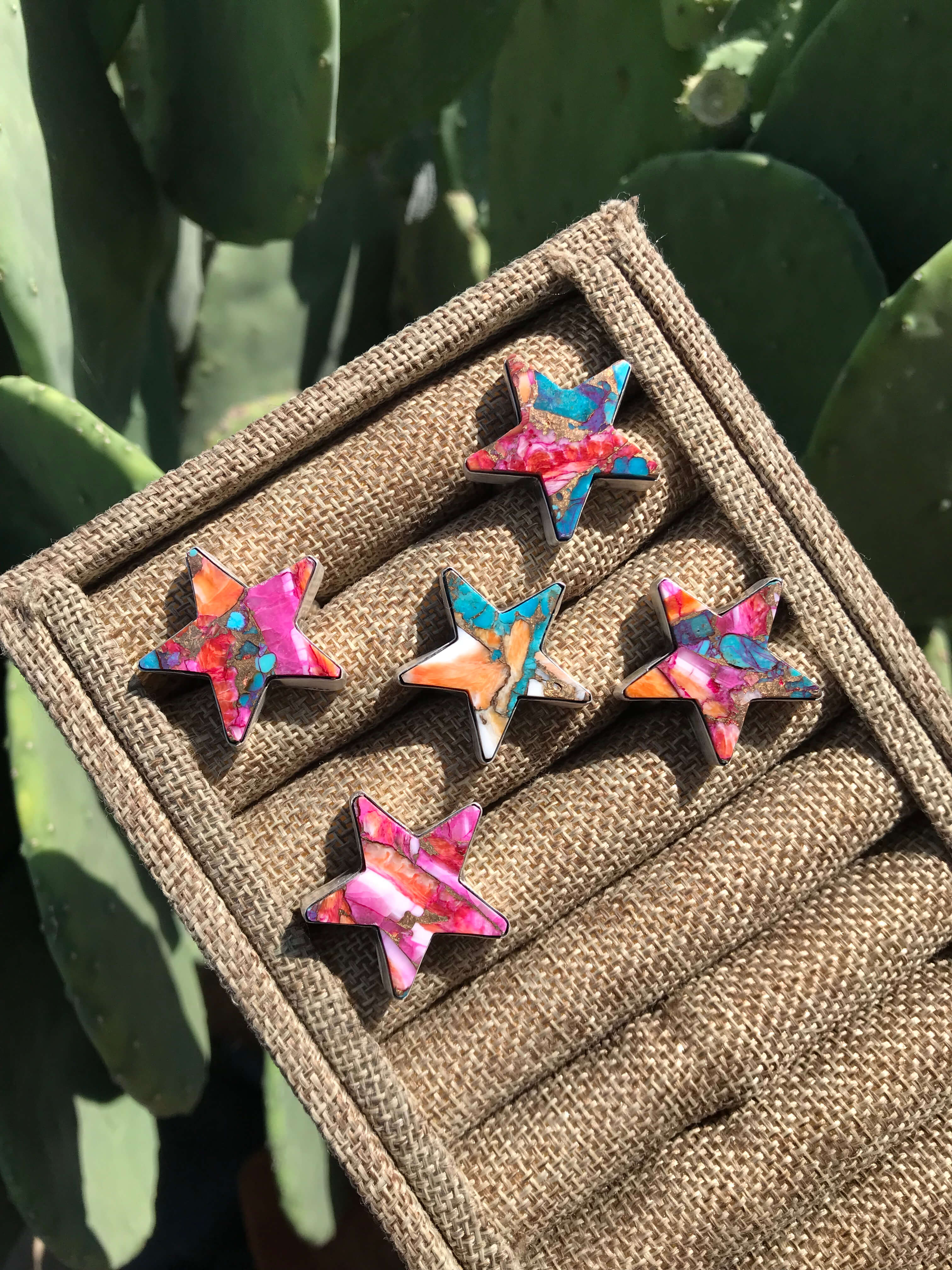 The Sunport Adjustable Star Rings-Rings-Calli Co., Turquoise and Silver Jewelry, Native American Handmade, Zuni Tribe, Navajo Tribe, Brock Texas