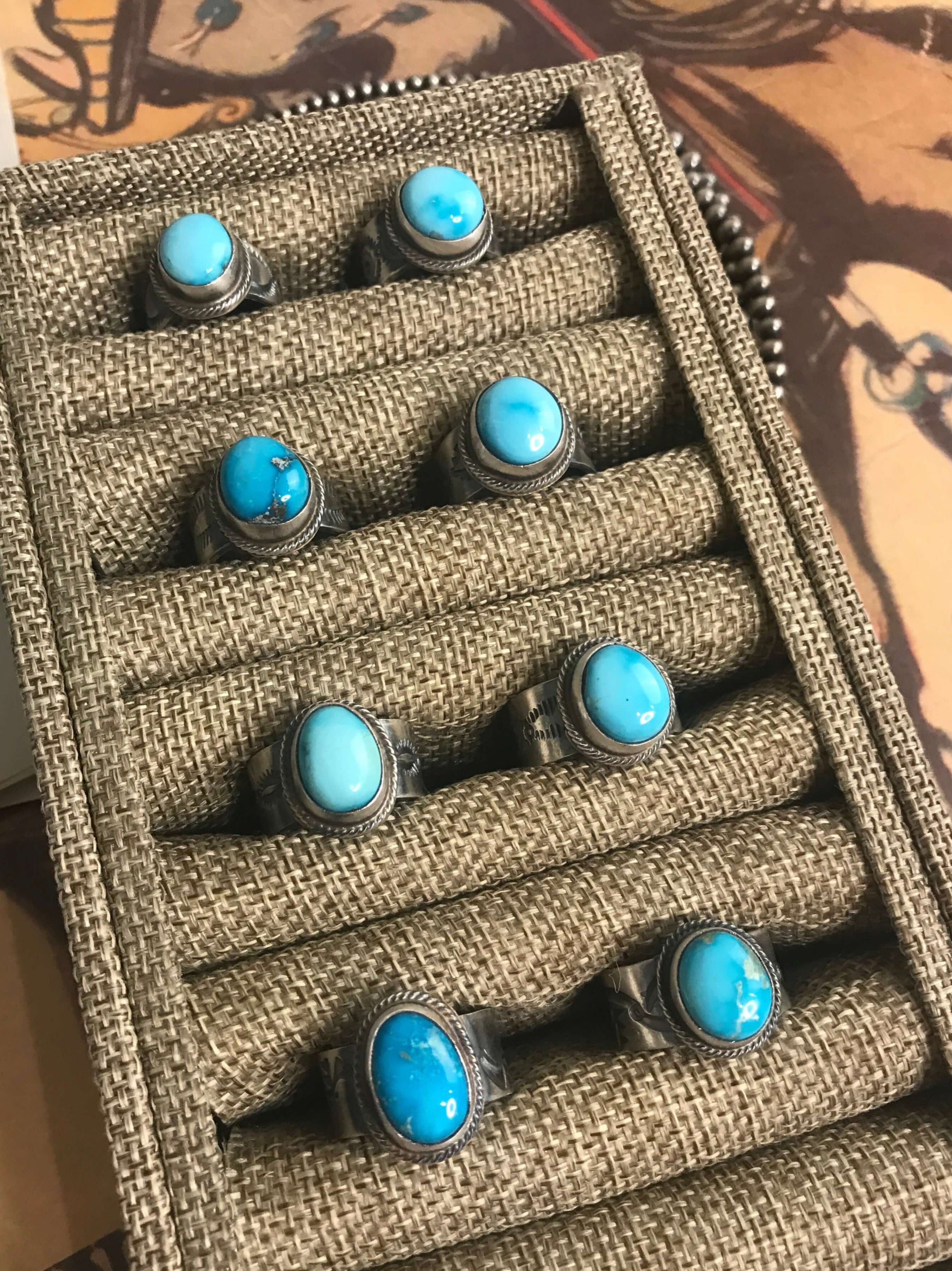 The Finley Rings-Rings-Calli Co., Turquoise and Silver Jewelry, Native American Handmade, Zuni Tribe, Navajo Tribe, Brock Texas