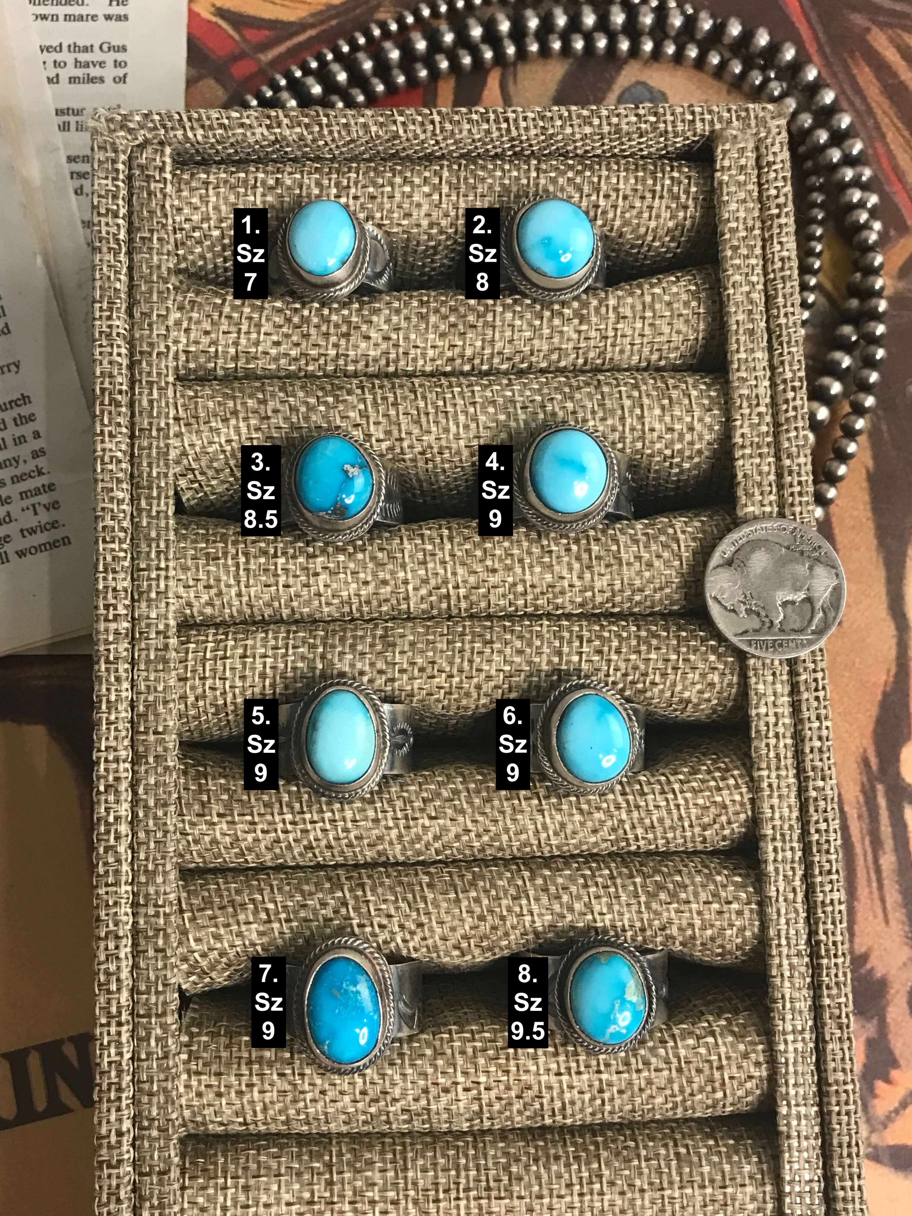 The Finley Rings-Rings-Calli Co., Turquoise and Silver Jewelry, Native American Handmade, Zuni Tribe, Navajo Tribe, Brock Texas