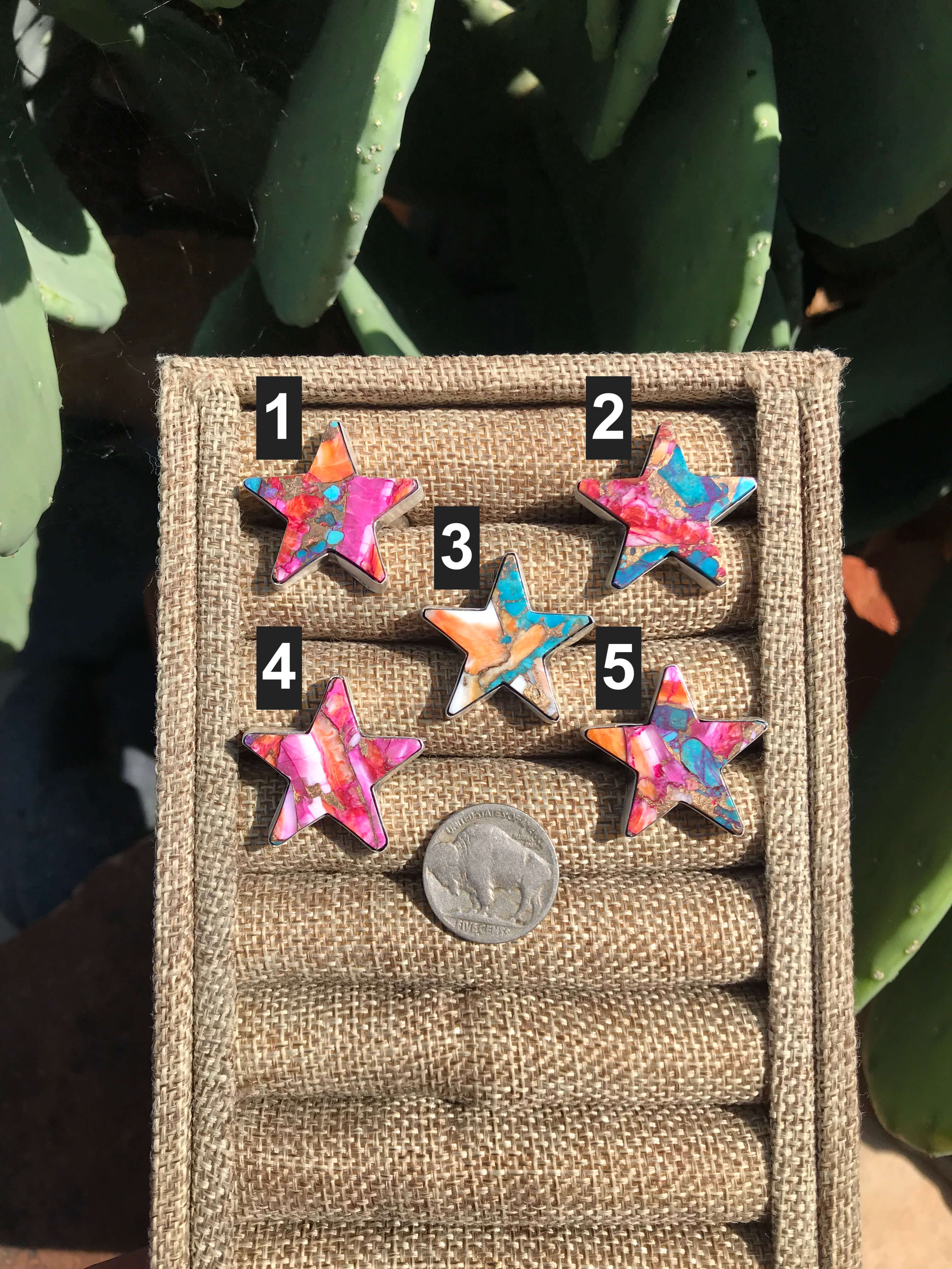 The Sunport Adjustable Star Rings-Rings-Calli Co., Turquoise and Silver Jewelry, Native American Handmade, Zuni Tribe, Navajo Tribe, Brock Texas