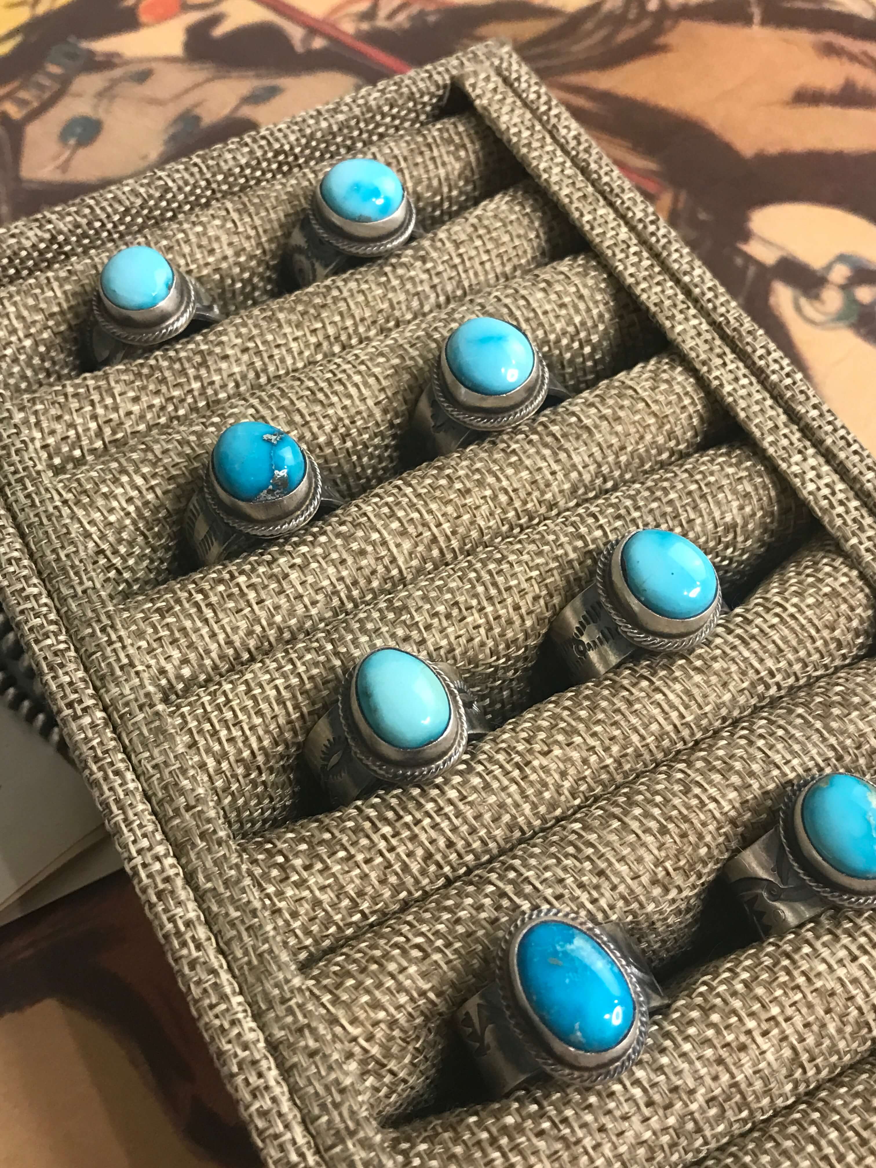 The Finley Rings-Rings-Calli Co., Turquoise and Silver Jewelry, Native American Handmade, Zuni Tribe, Navajo Tribe, Brock Texas