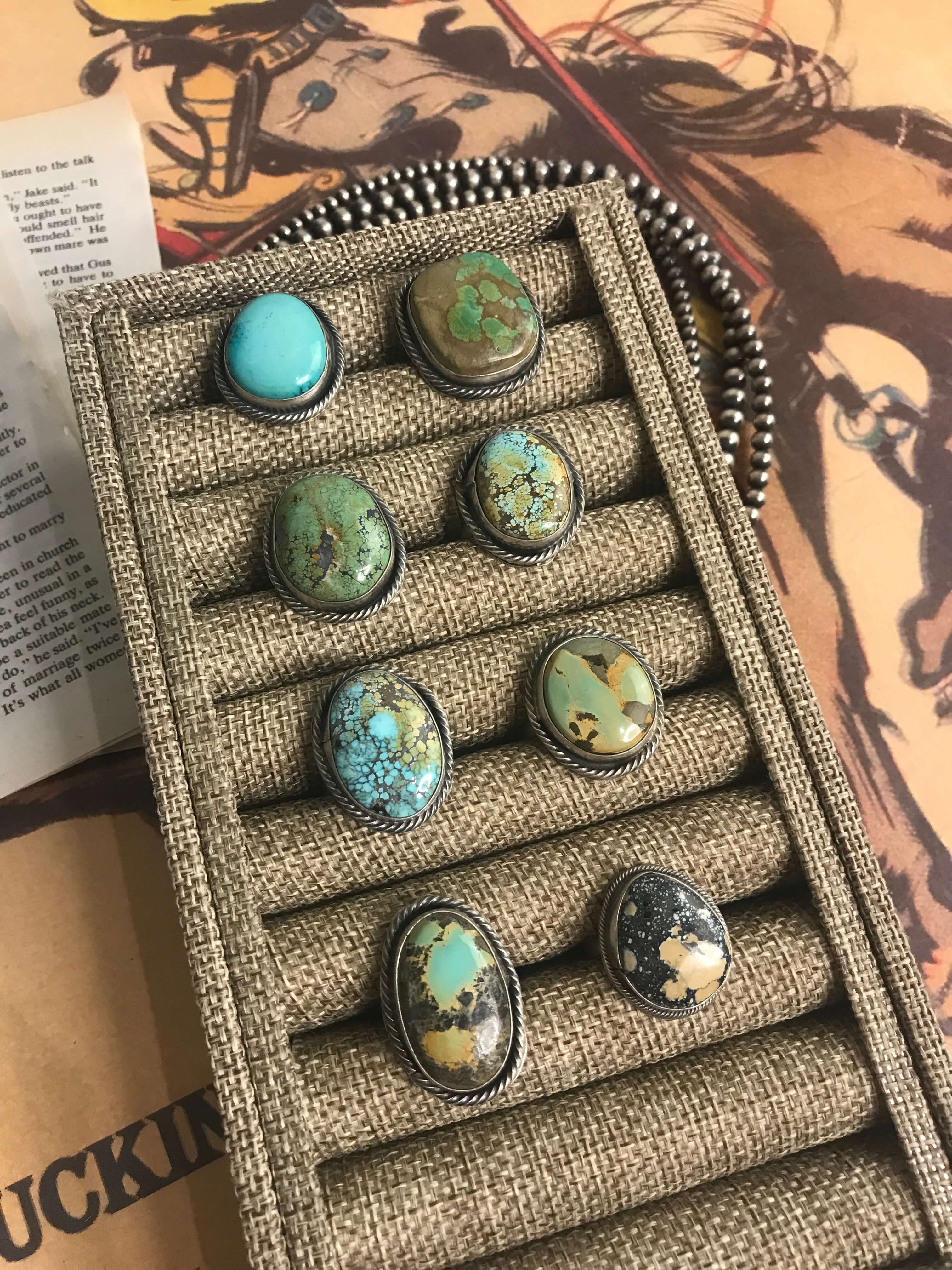 The Ozona Adjustable Rings-Rings-Calli Co., Turquoise and Silver Jewelry, Native American Handmade, Zuni Tribe, Navajo Tribe, Brock Texas