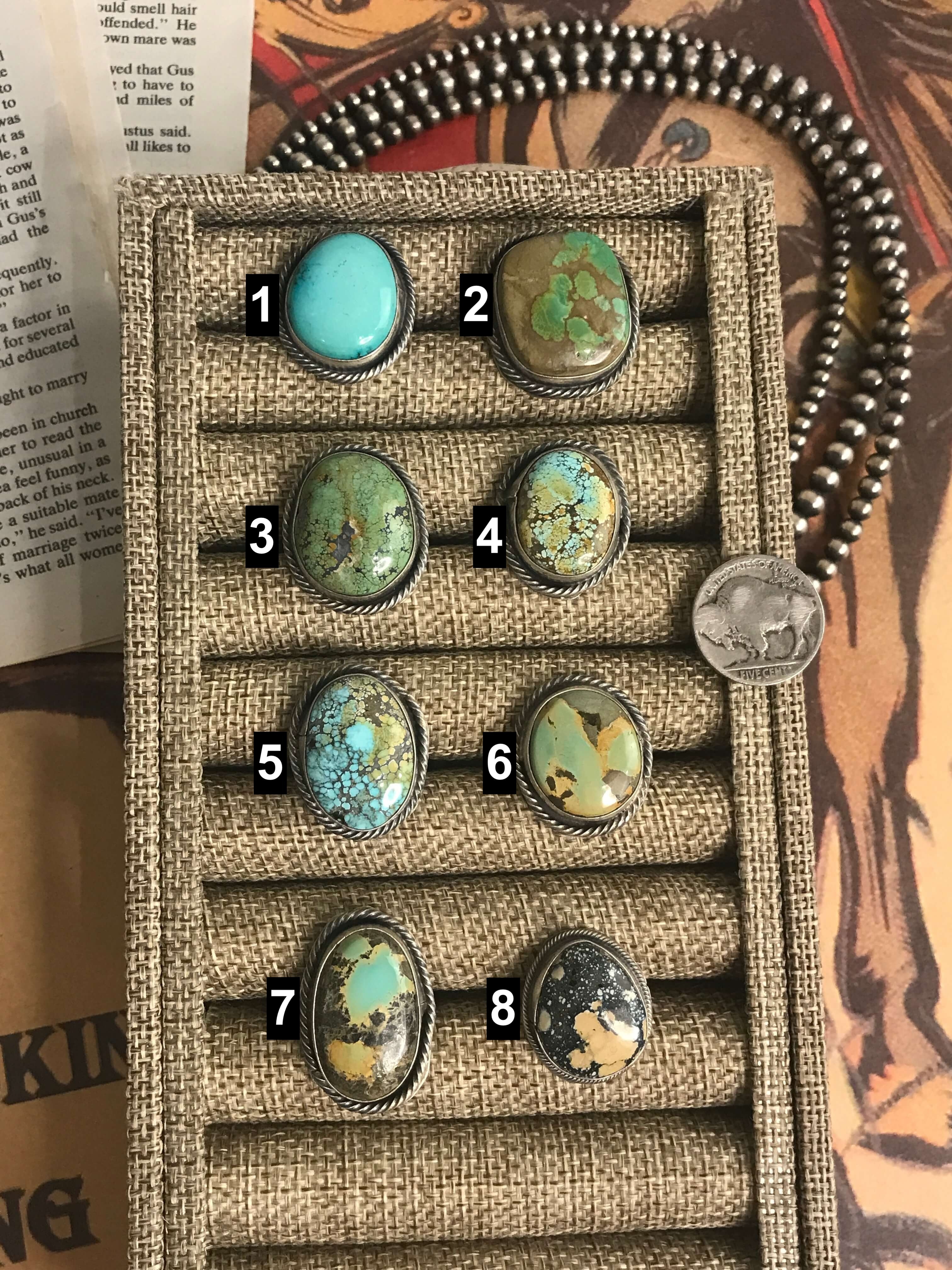 The Ozona Adjustable Rings-Rings-Calli Co., Turquoise and Silver Jewelry, Native American Handmade, Zuni Tribe, Navajo Tribe, Brock Texas