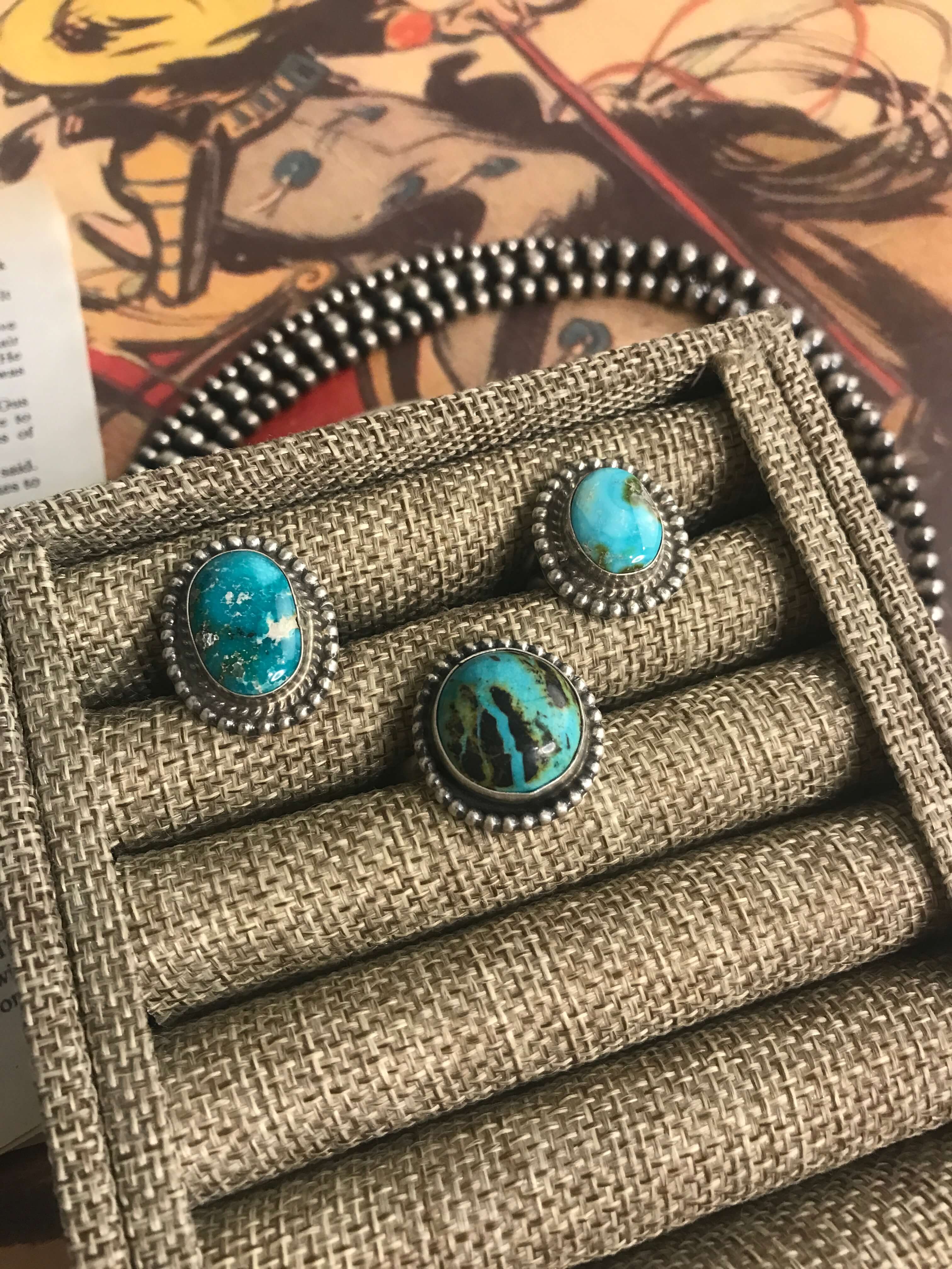 The Pala Mesa Rings-Rings-Calli Co., Turquoise and Silver Jewelry, Native American Handmade, Zuni Tribe, Navajo Tribe, Brock Texas
