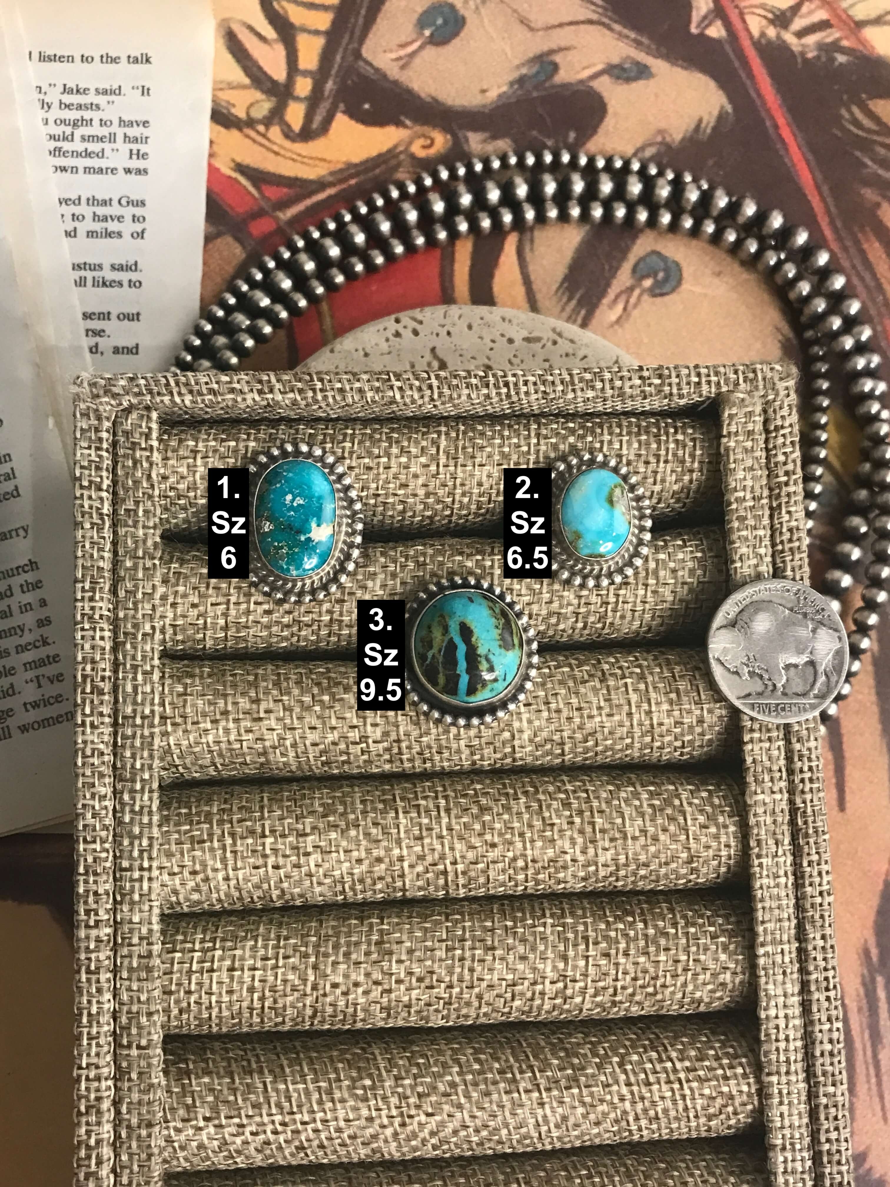 The Pala Mesa Rings-Rings-Calli Co., Turquoise and Silver Jewelry, Native American Handmade, Zuni Tribe, Navajo Tribe, Brock Texas