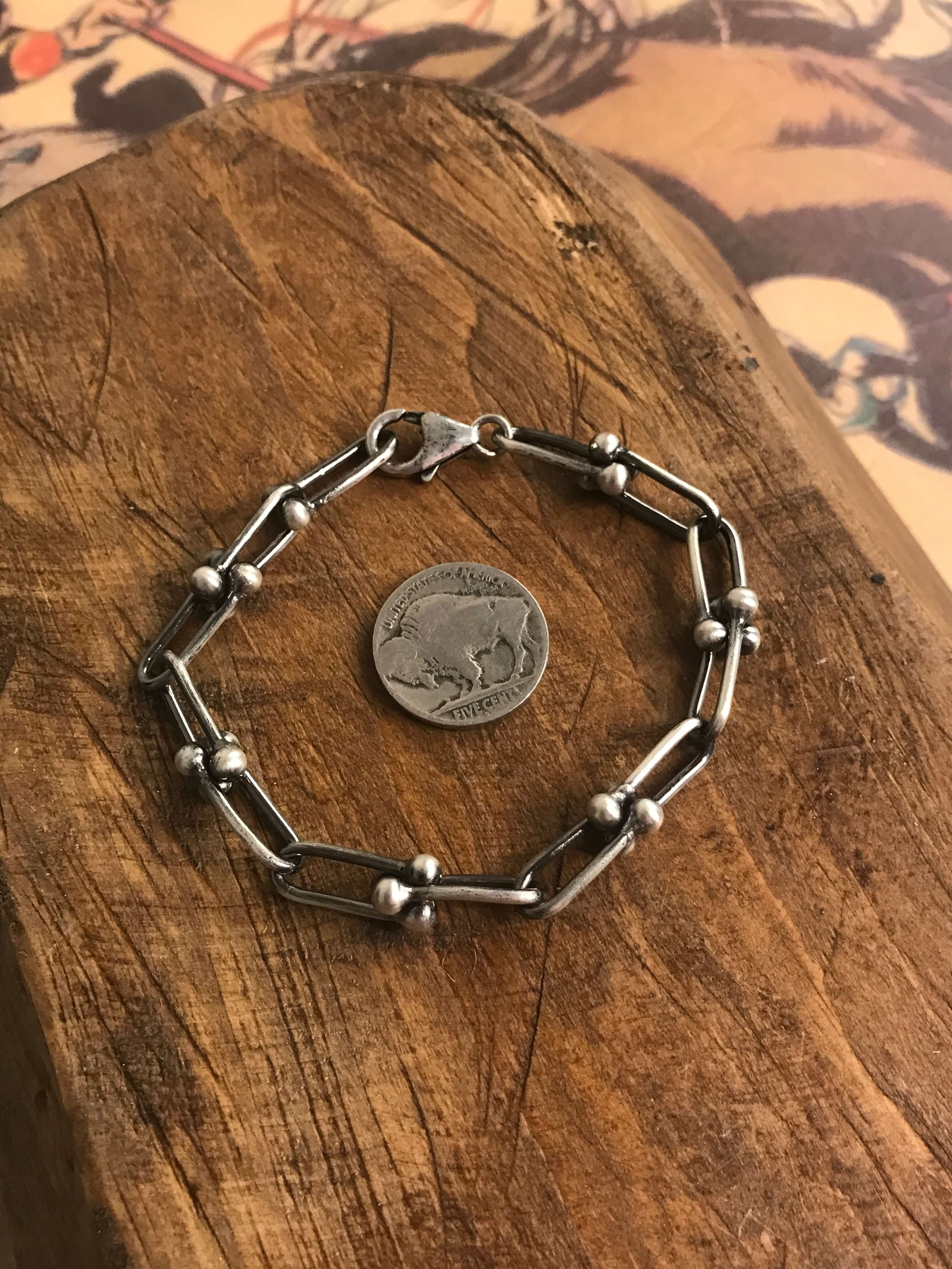 The Grande Calli Chain Bracelet-Bracelets & Cuffs-Calli Co., Turquoise and Silver Jewelry, Native American Handmade, Zuni Tribe, Navajo Tribe, Brock Texas