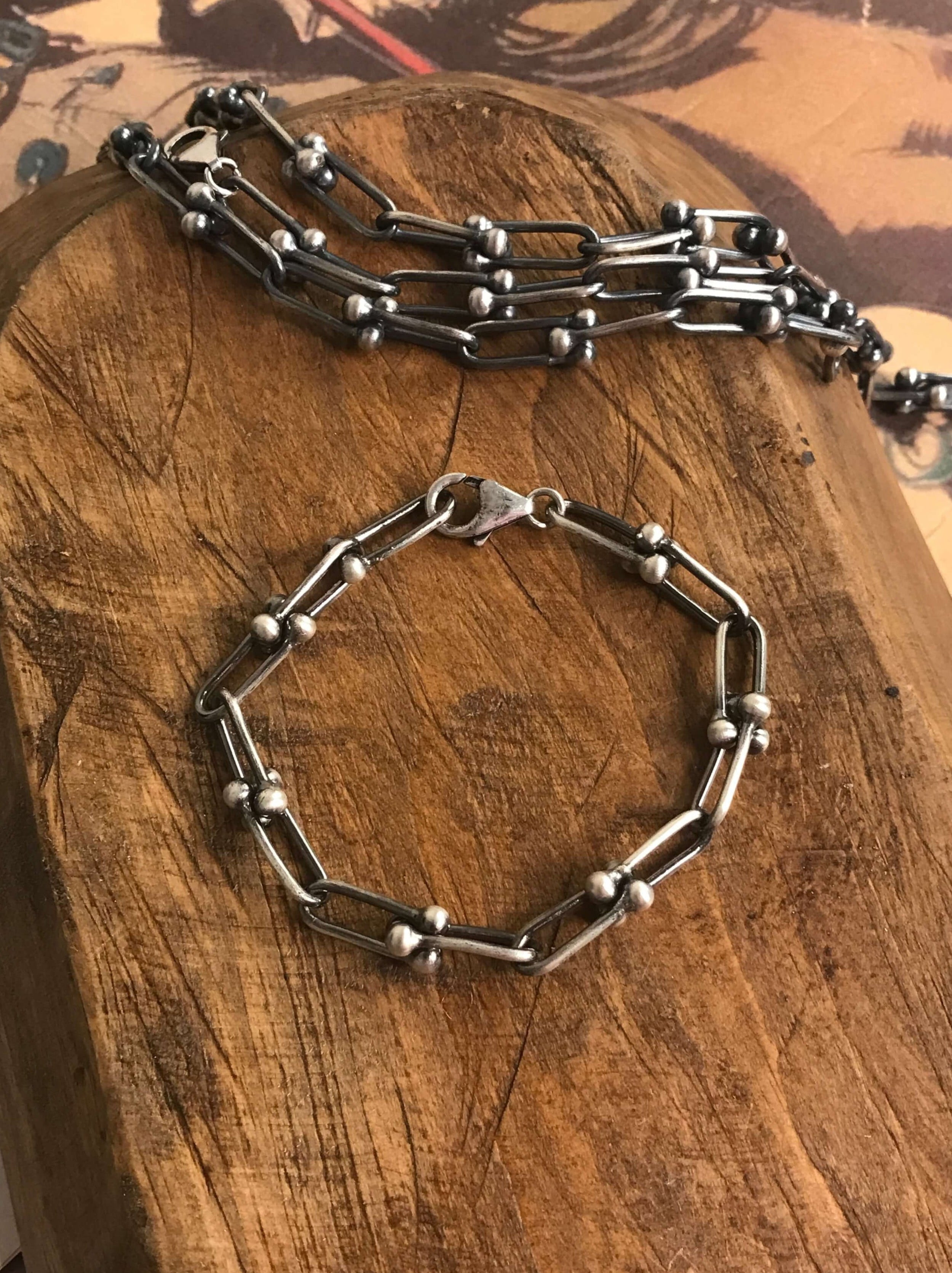 The Grande Calli Chain Bracelet-Bracelets & Cuffs-Calli Co., Turquoise and Silver Jewelry, Native American Handmade, Zuni Tribe, Navajo Tribe, Brock Texas