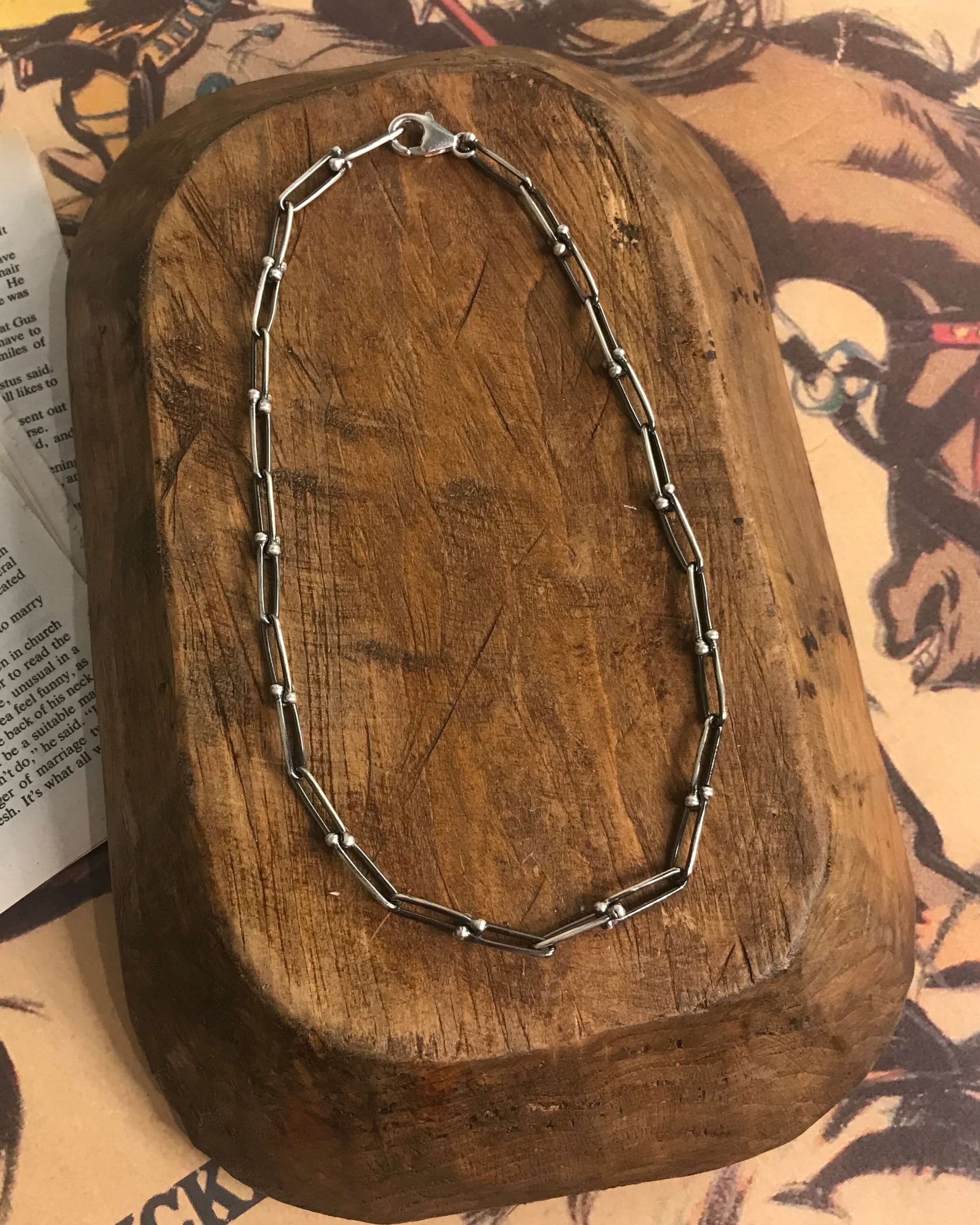 The Midi Calli Chain Necklace-Necklaces-Calli Co., Turquoise and Silver Jewelry, Native American Handmade, Zuni Tribe, Navajo Tribe, Brock Texas