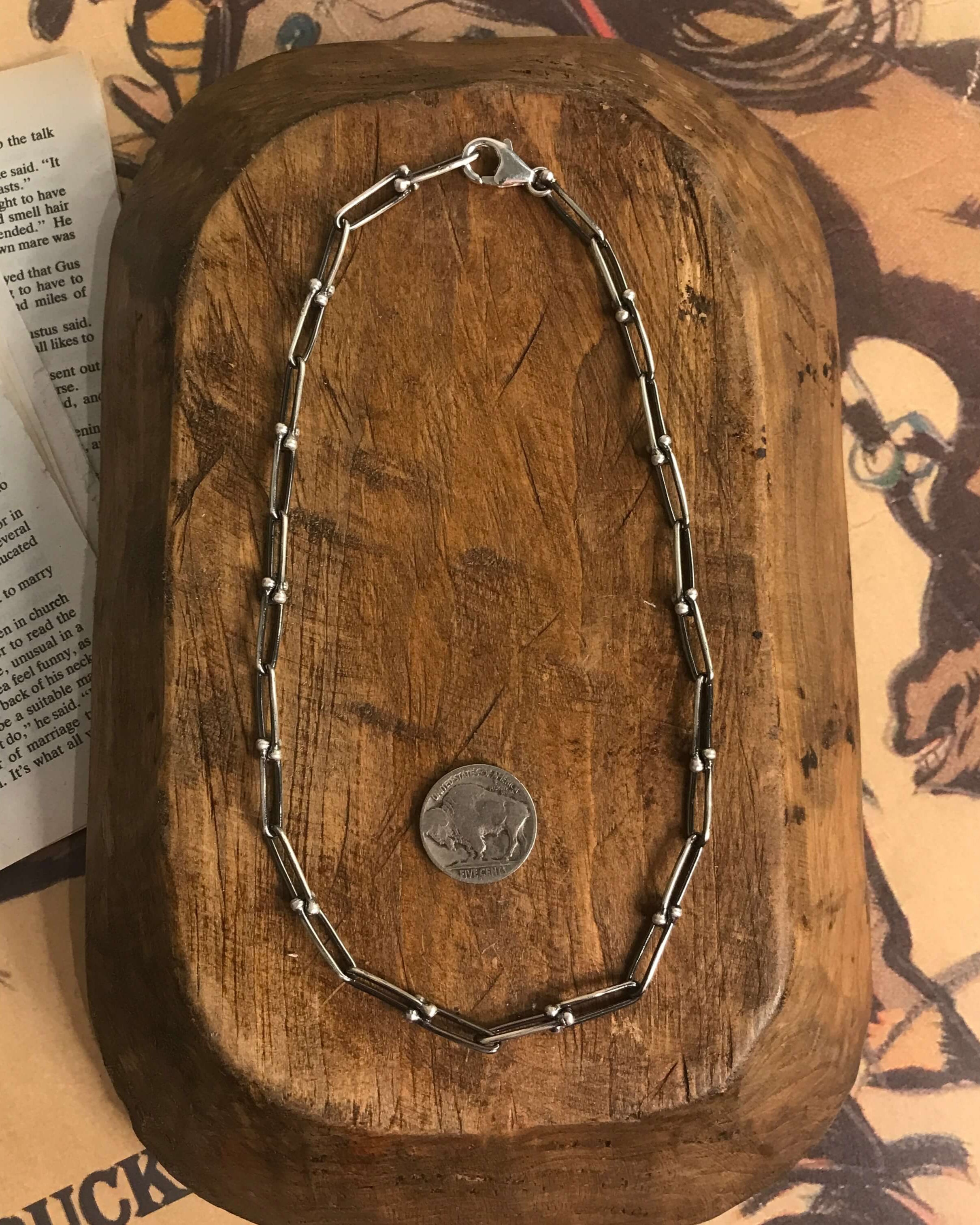 The Midi Calli Chain Necklace-Necklaces-Calli Co., Turquoise and Silver Jewelry, Native American Handmade, Zuni Tribe, Navajo Tribe, Brock Texas