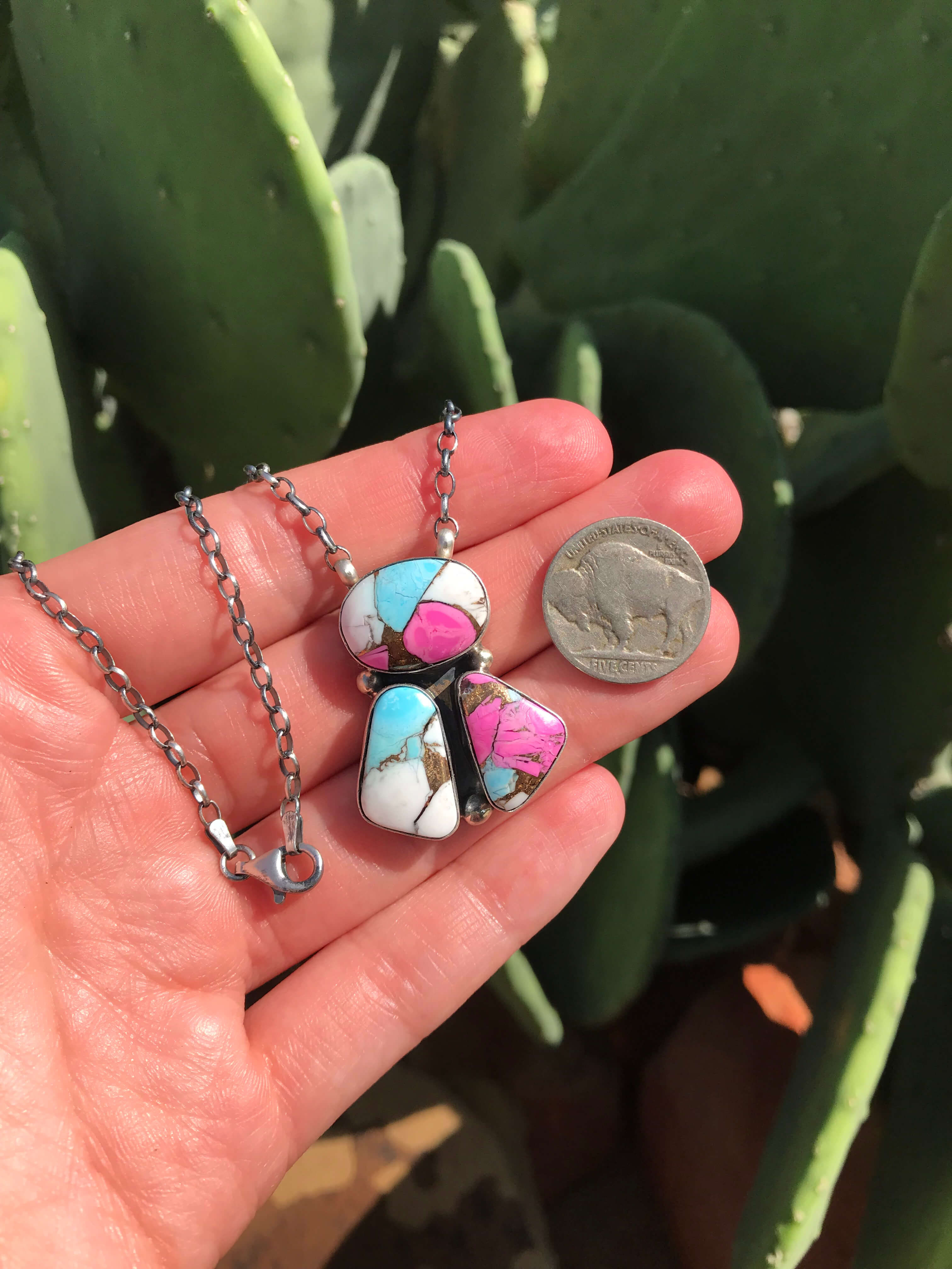 The Tempe Necklace, 4-Necklaces-Calli Co., Turquoise and Silver Jewelry, Native American Handmade, Zuni Tribe, Navajo Tribe, Brock Texas